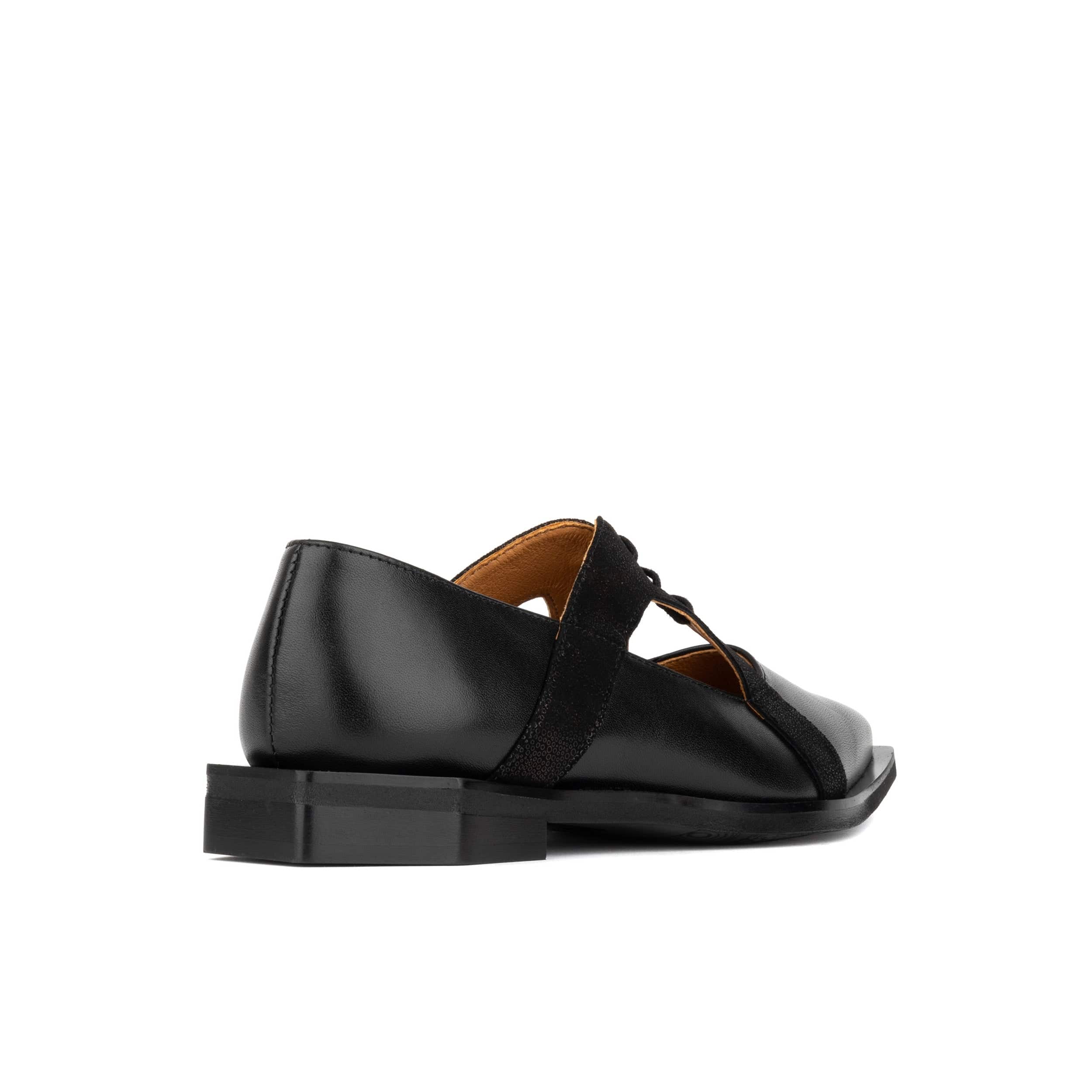 Harlowe - Black - Women's cutout leather lace up shoe - Image 4