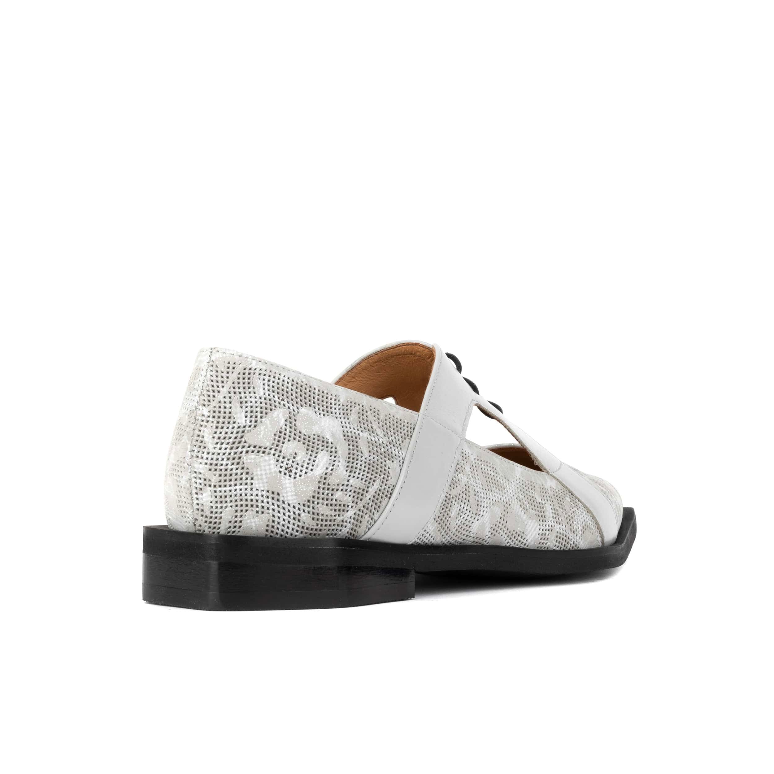 Harlowe - Grey - Women's cutout leather lace up shoe - Image 4