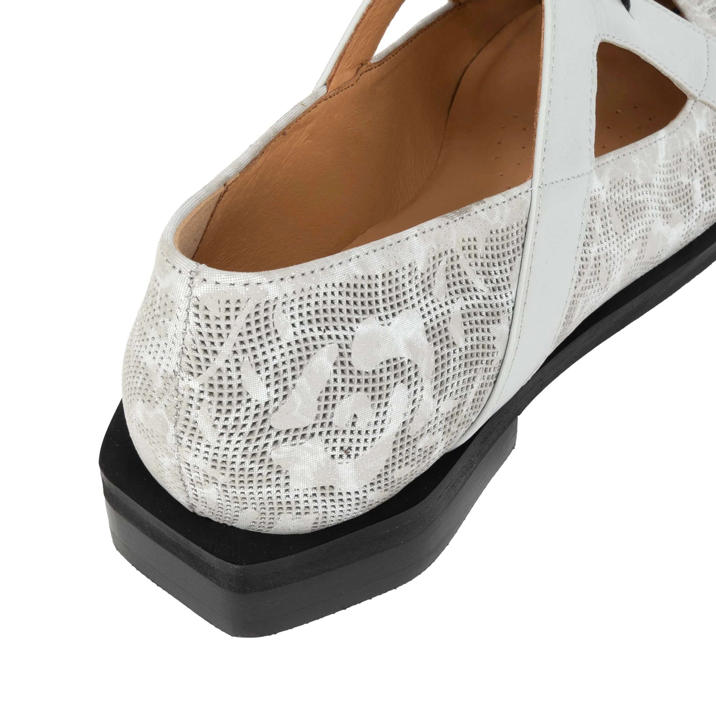 Harlowe - Grey - Women's cutout leather lace up shoe - Image 8