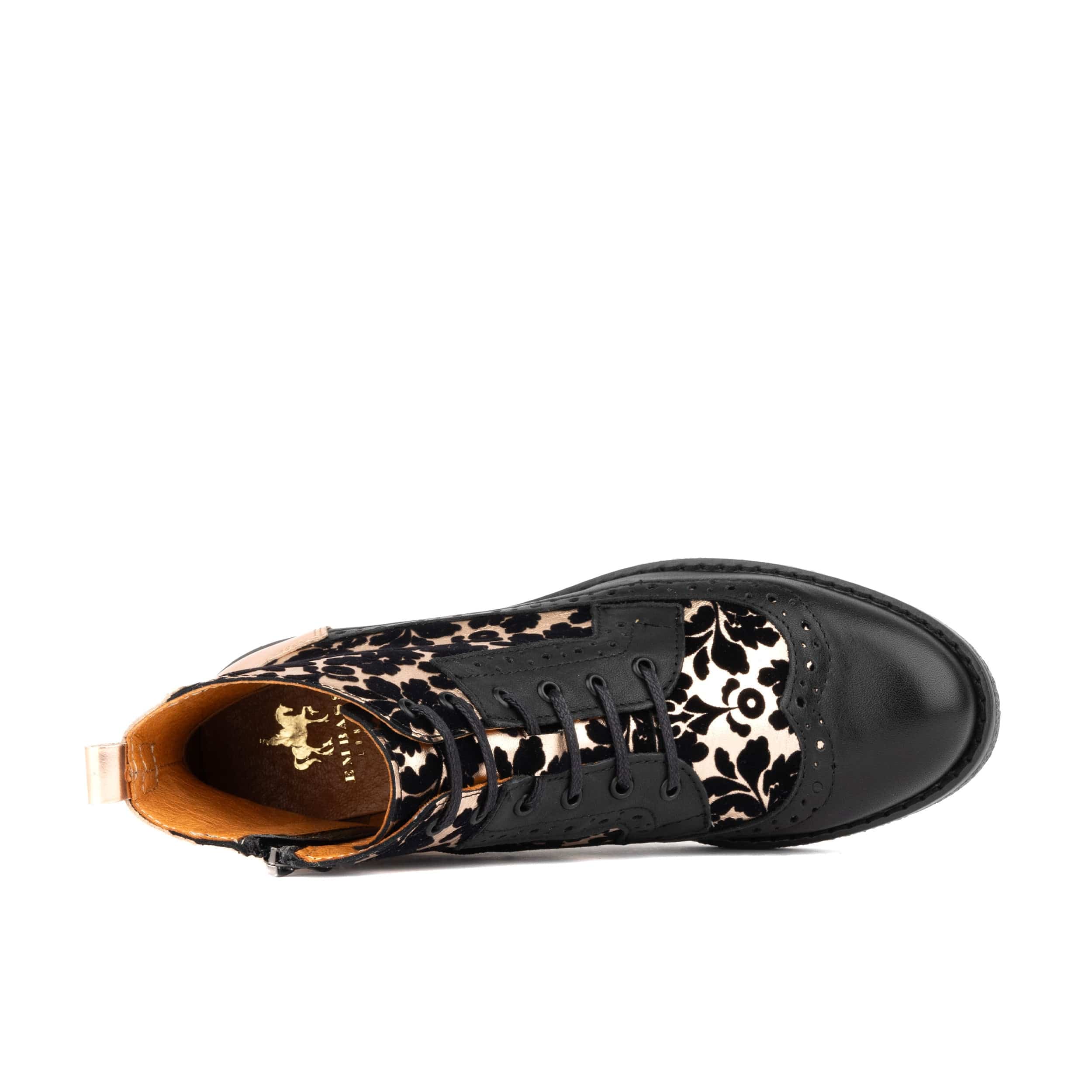 Hatter - Black Rose Gold - Women's Italian leather higher ankle boot with rubber sole - Image 6
