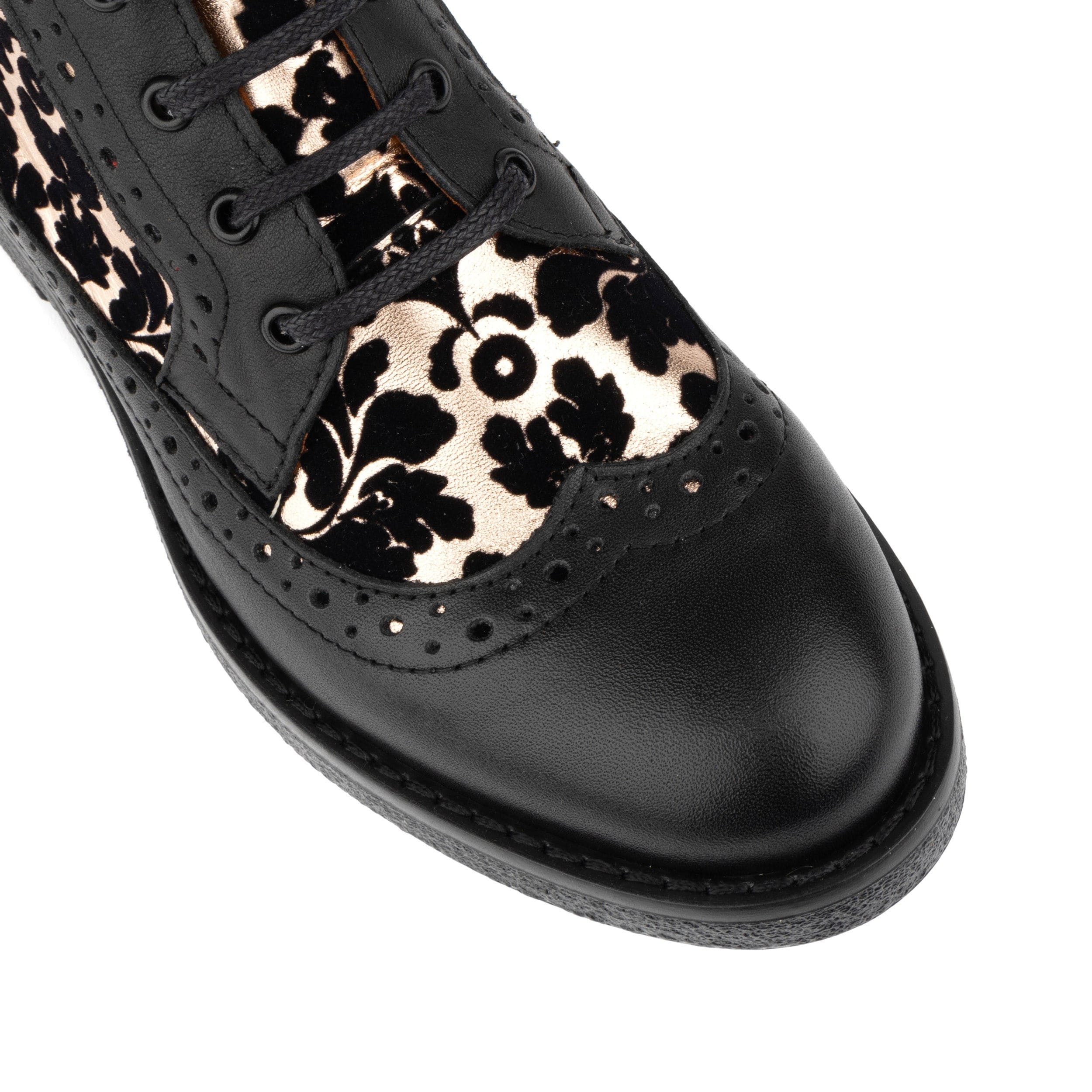 Hatter - Black Rose Gold - Women's Italian leather higher ankle boot with rubber sole - Image 7