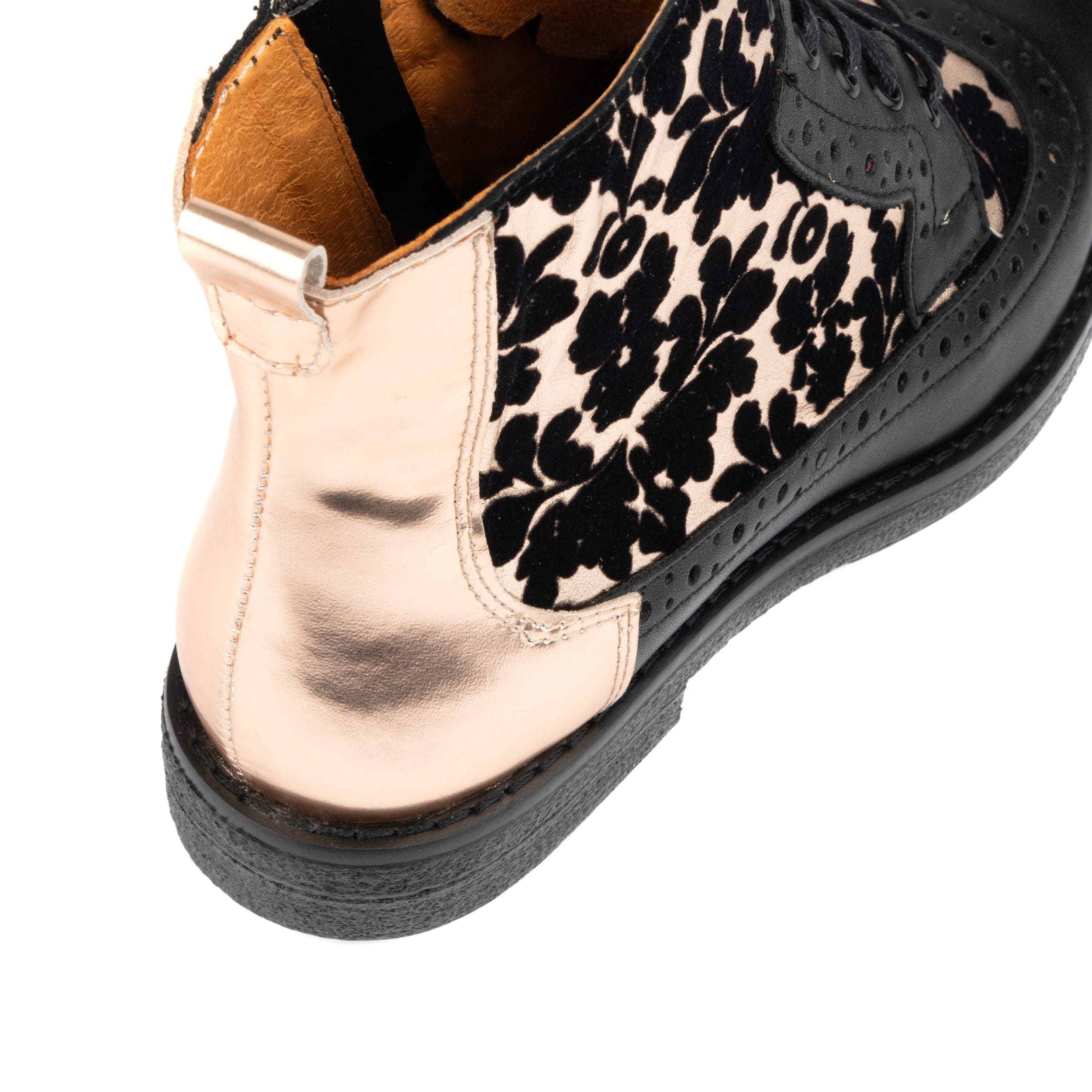 Hatter - Black Rose Gold - Women's Italian leather higher ankle boot with rubber sole - Image 8
