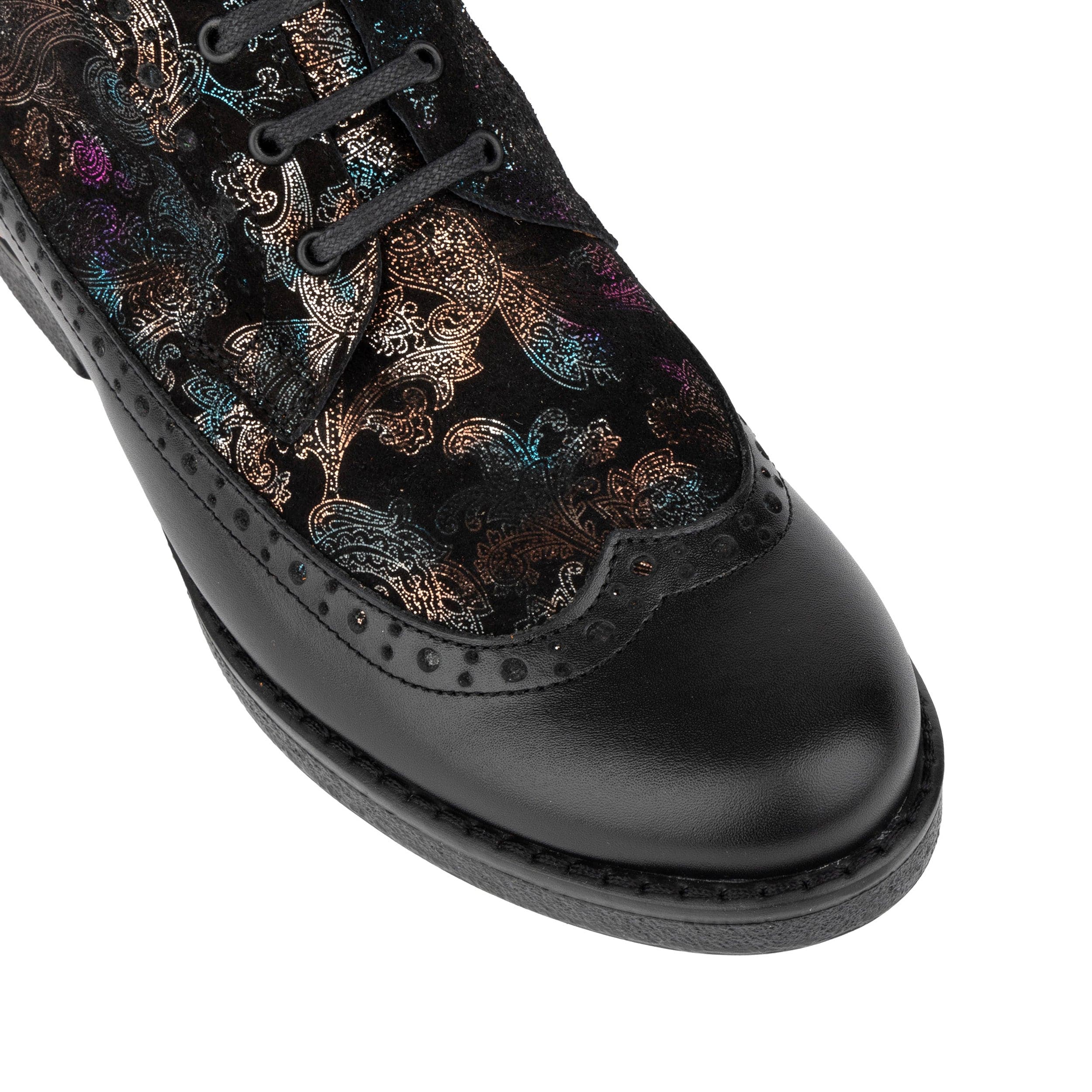 Hatter - Dark Winter Foil & Pink - Women's Leather Ankle Lace-up Boot - Image 7