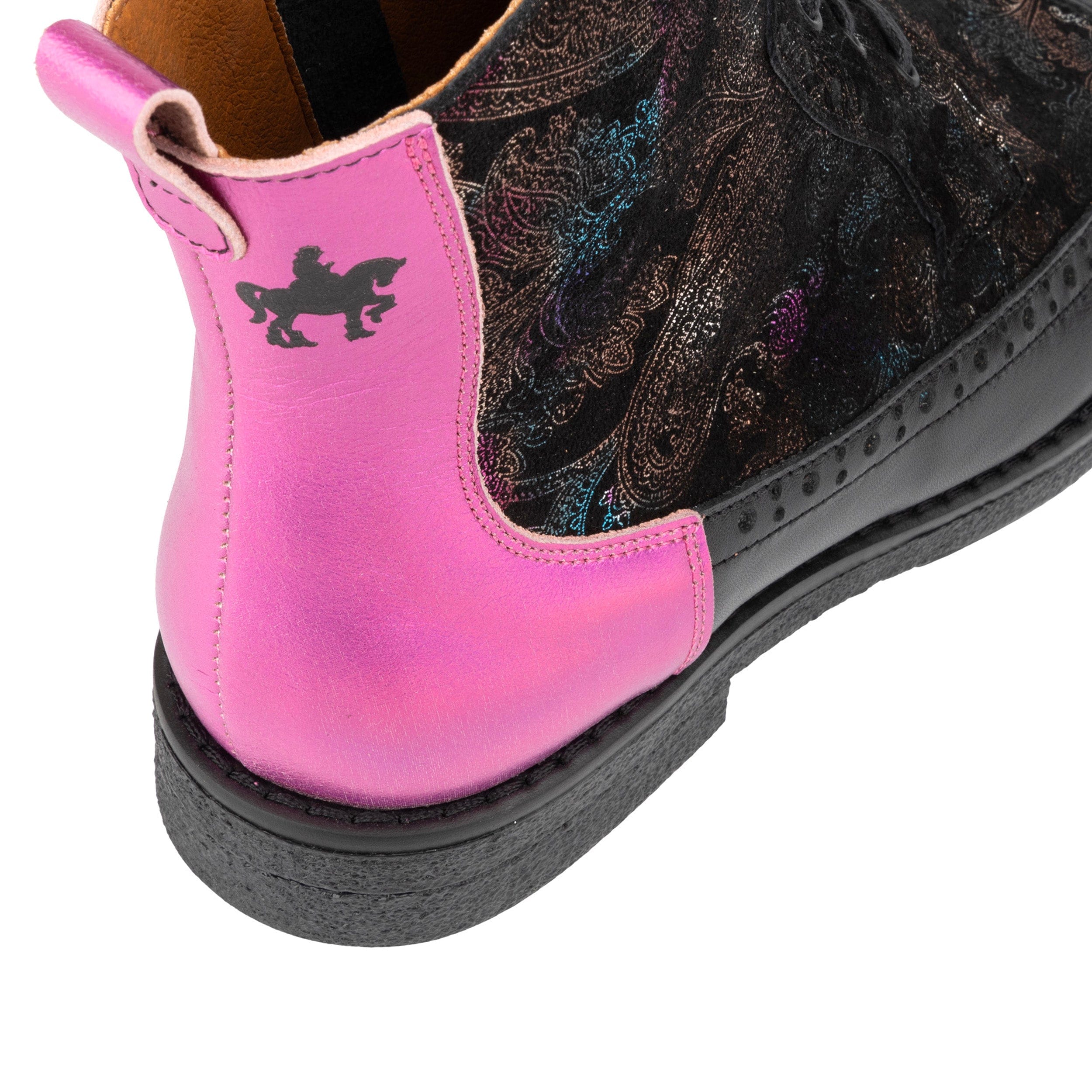 Hatter - Dark Winter Foil & Pink - Women's Leather Ankle Lace-up Boot - Image 8