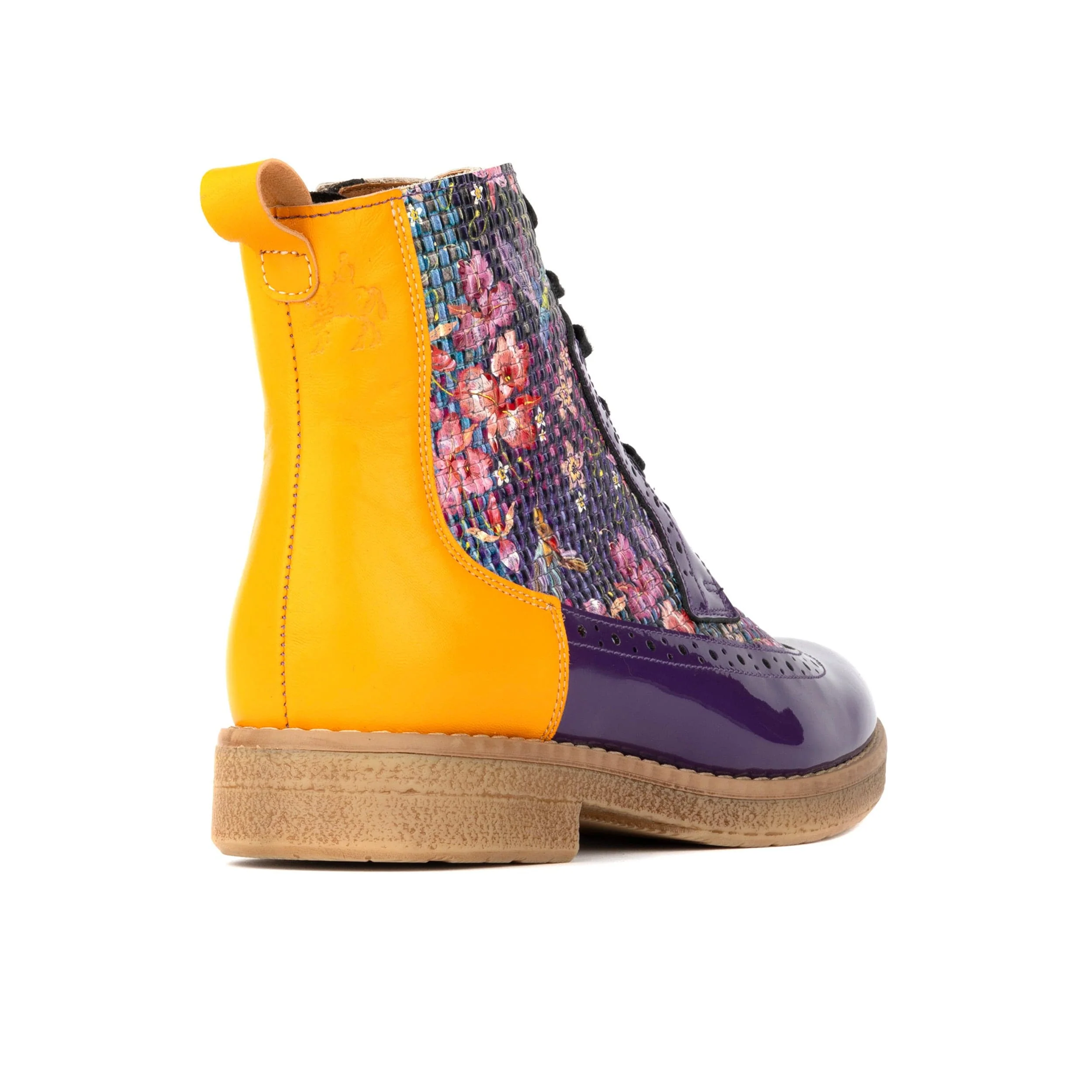 Hatter - Purple & Hummingbird - Women's Leather Ankle Lace-up Boot - Image 5