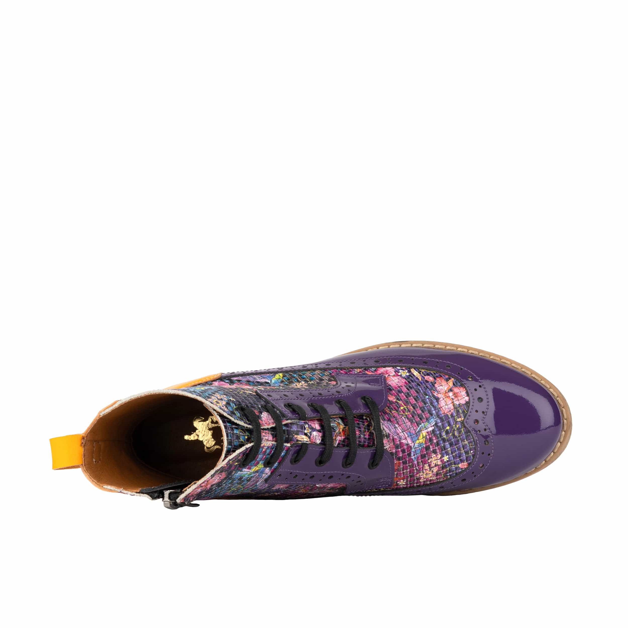 Hatter - Purple & Hummingbird - Women's Leather Ankle Lace-up Boot - Image 7