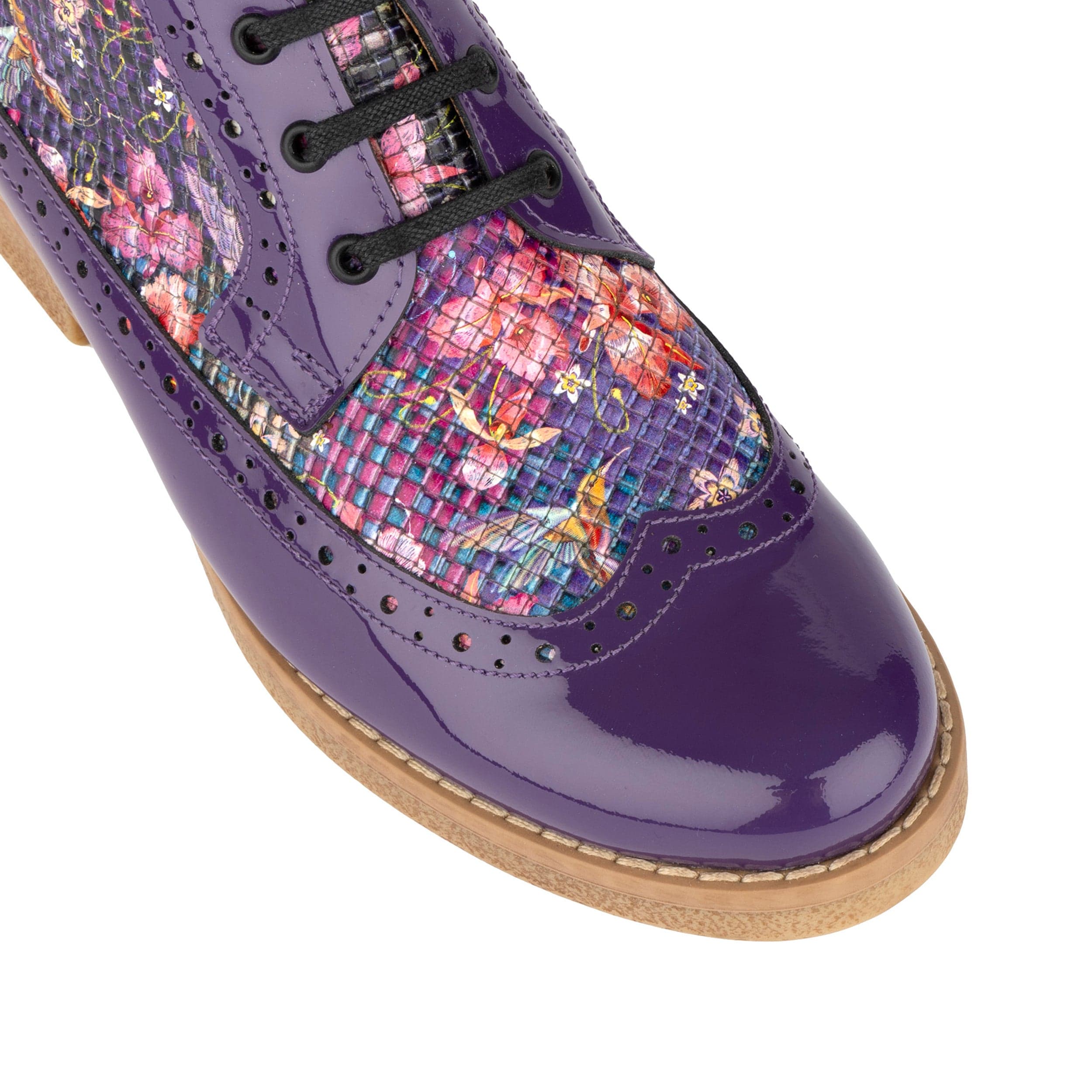 Hatter - Purple & Hummingbird - Women's Leather Ankle Lace-up Boot - Image 8