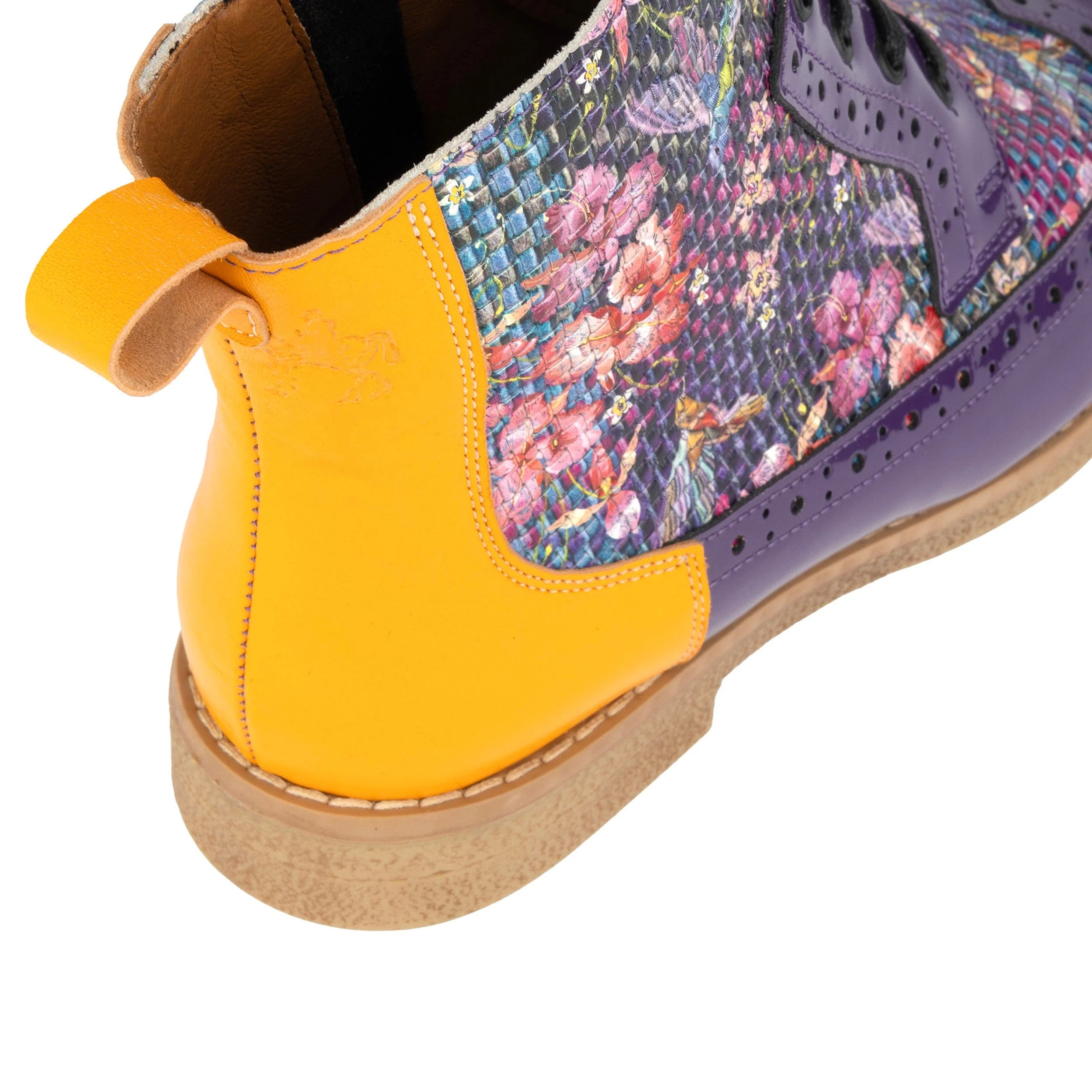 Hatter - Purple & Hummingbird - Women's Leather Ankle Lace-up Boot - Image 9
