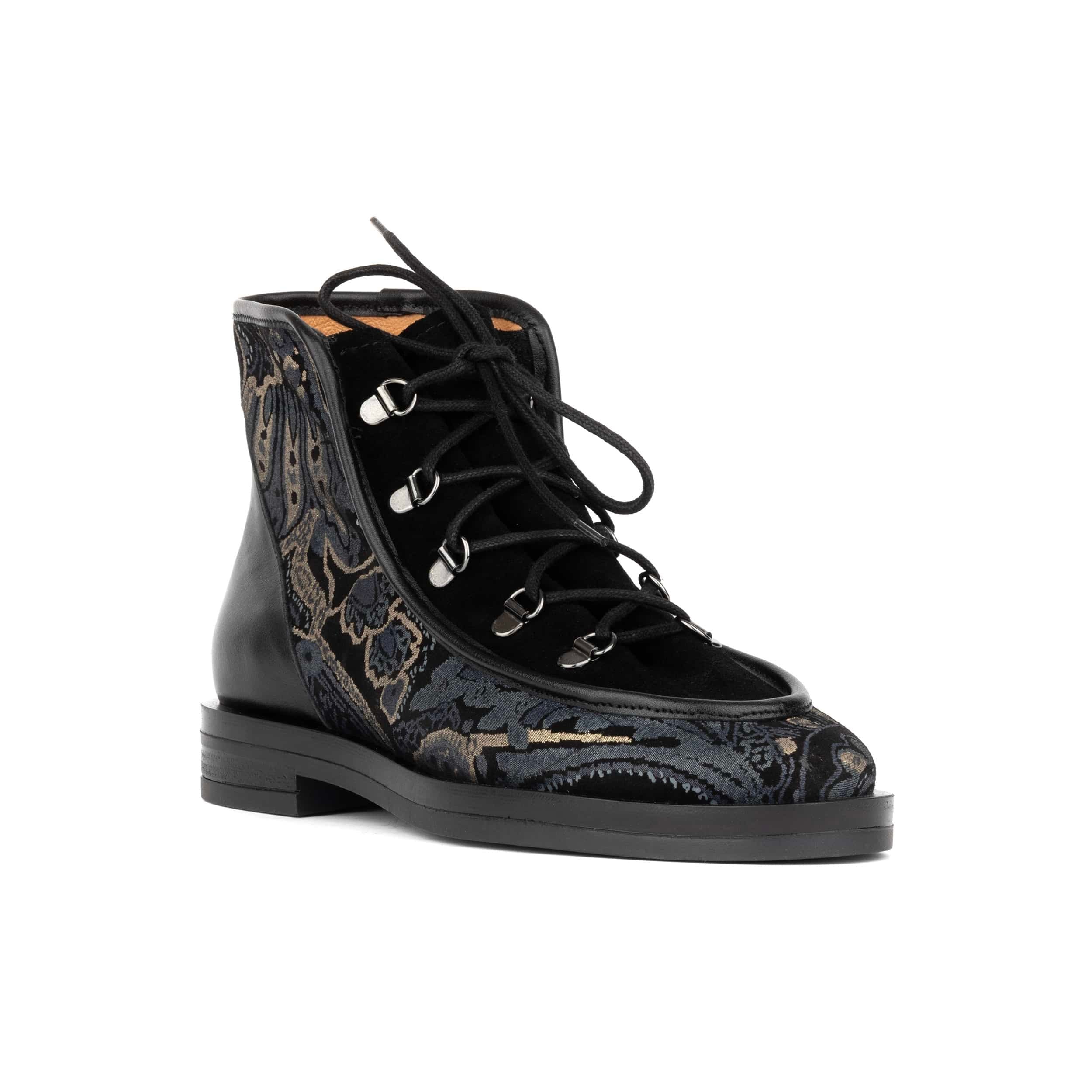 Hedera - Black & Grey & Gold - Women's Suede Alpine Boot - Image 2