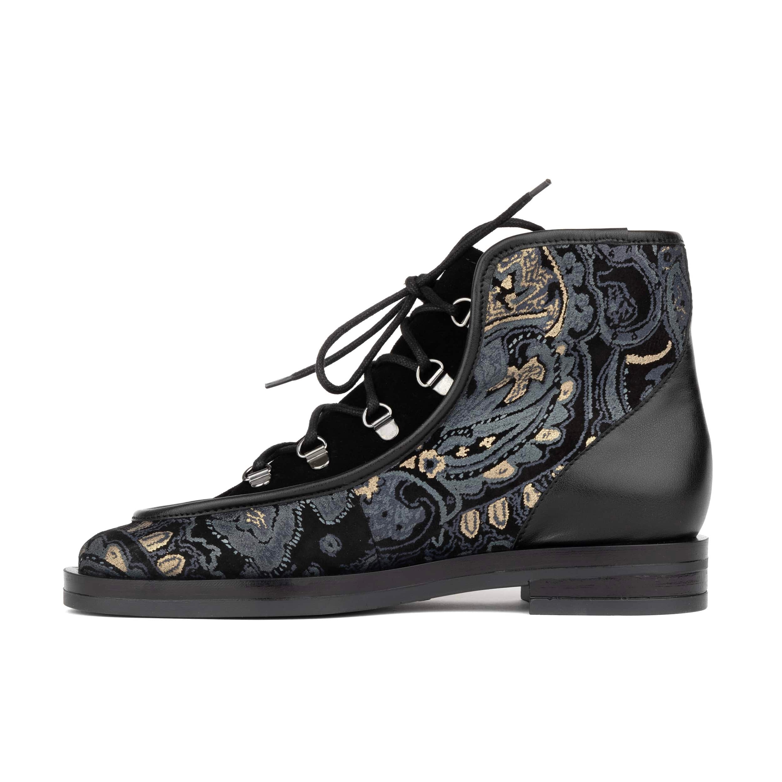 Hedera - Black & Grey & Gold - Women's Suede Alpine Boot - Image 3