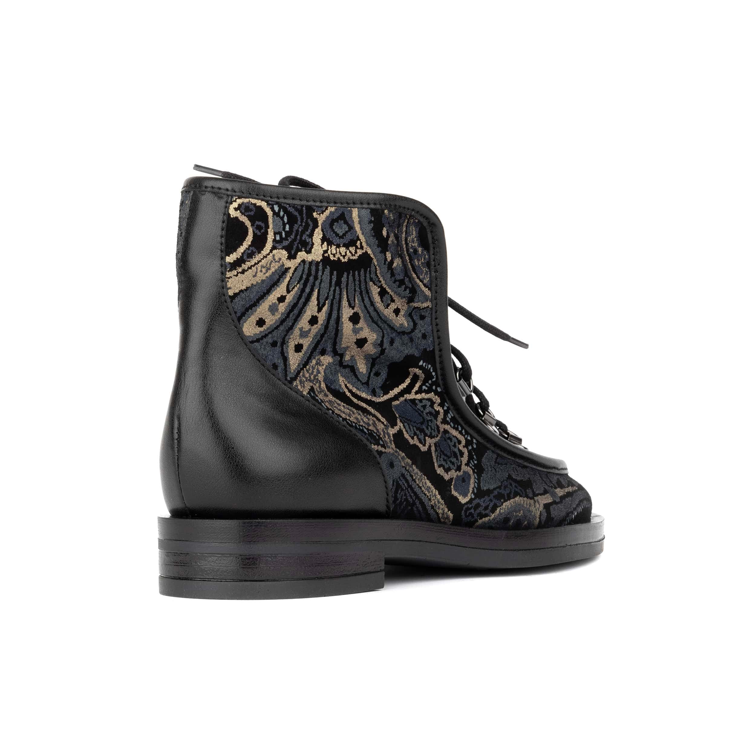 Hedera - Black & Grey & Gold - Women's Suede Alpine Boot - Image 4