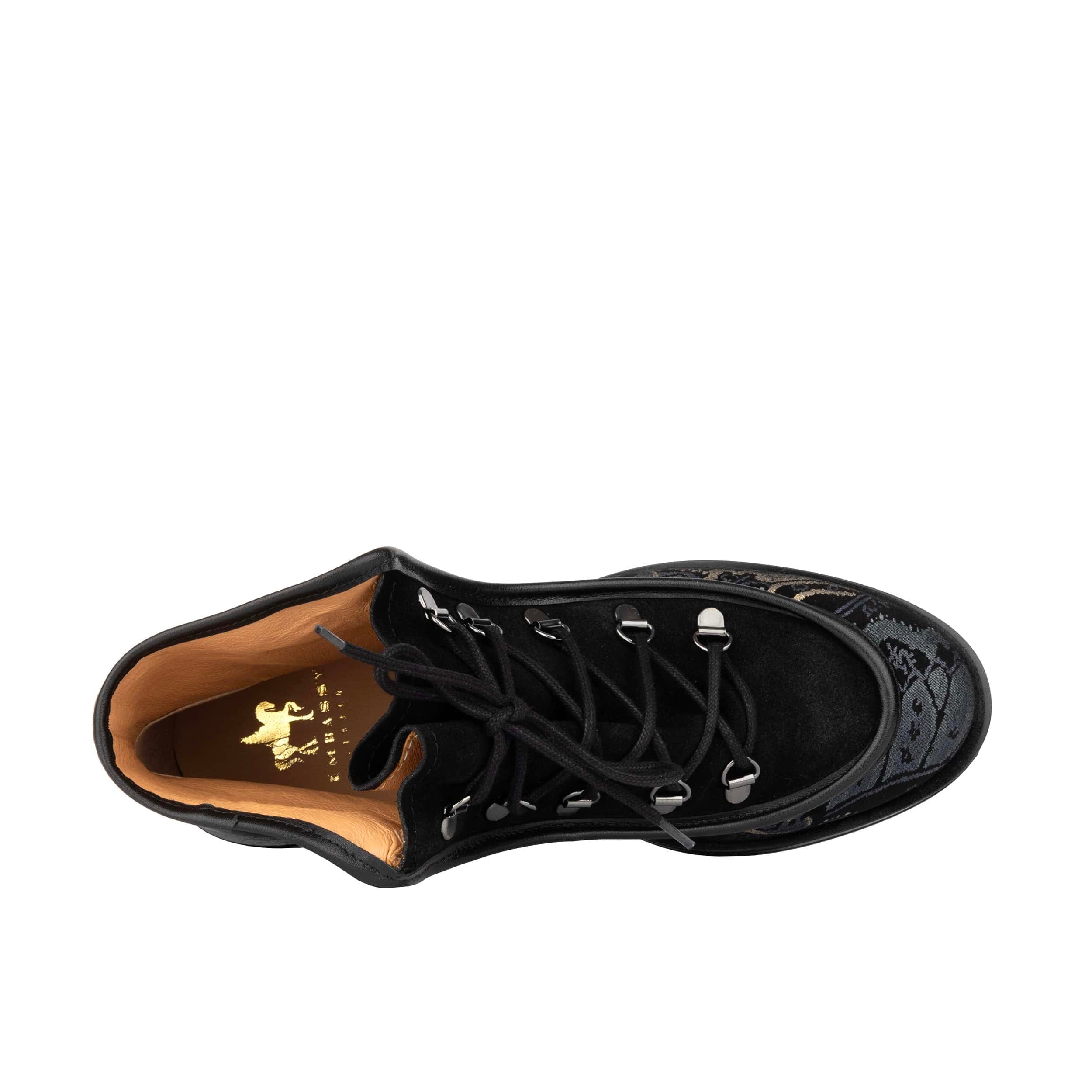 Hedera - Black & Grey & Gold - Women's Suede Alpine Boot - Image 6