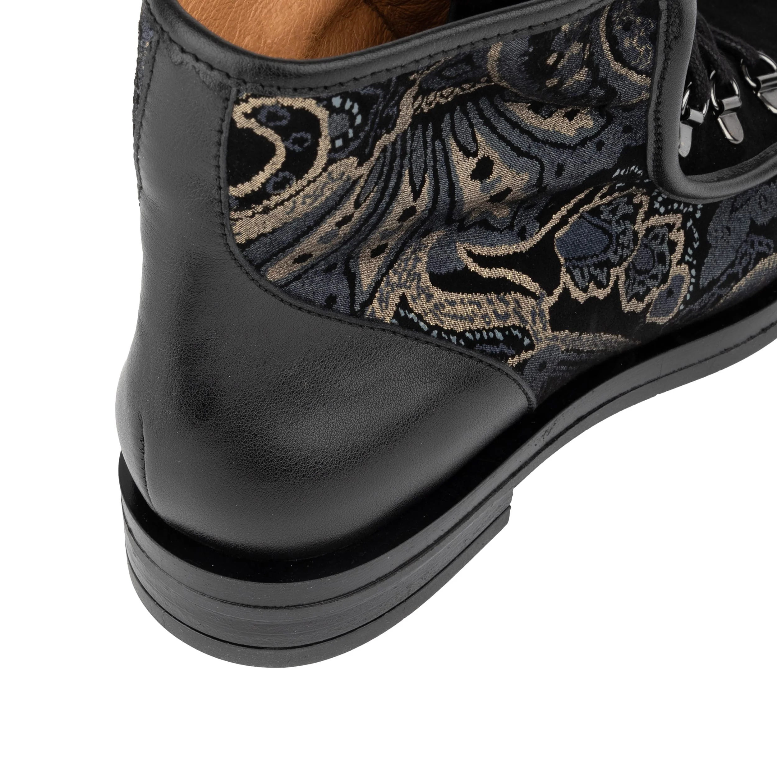 Hedera - Black & Grey & Gold - Women's Suede Alpine Boot - Image 8