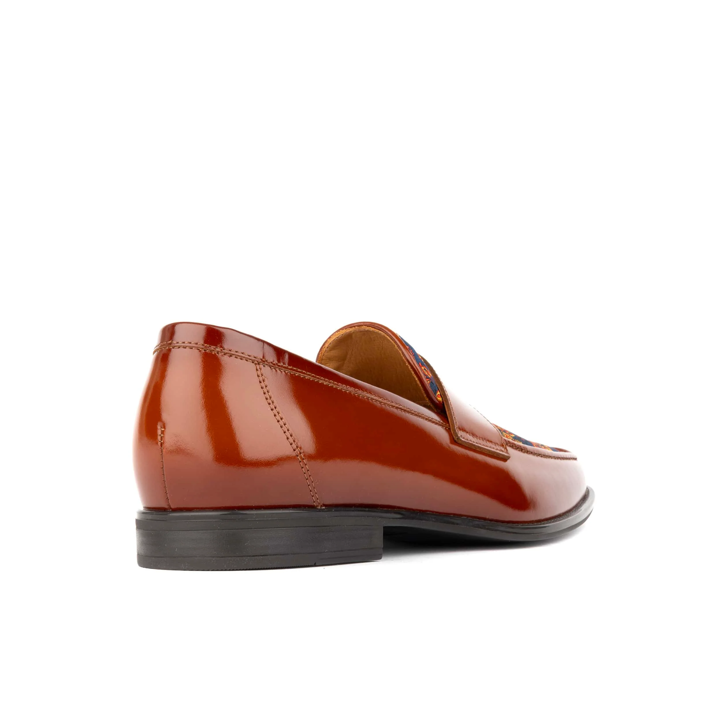 Henry - Tan & Blue Flower - Men's Leather Loafer - Image 4