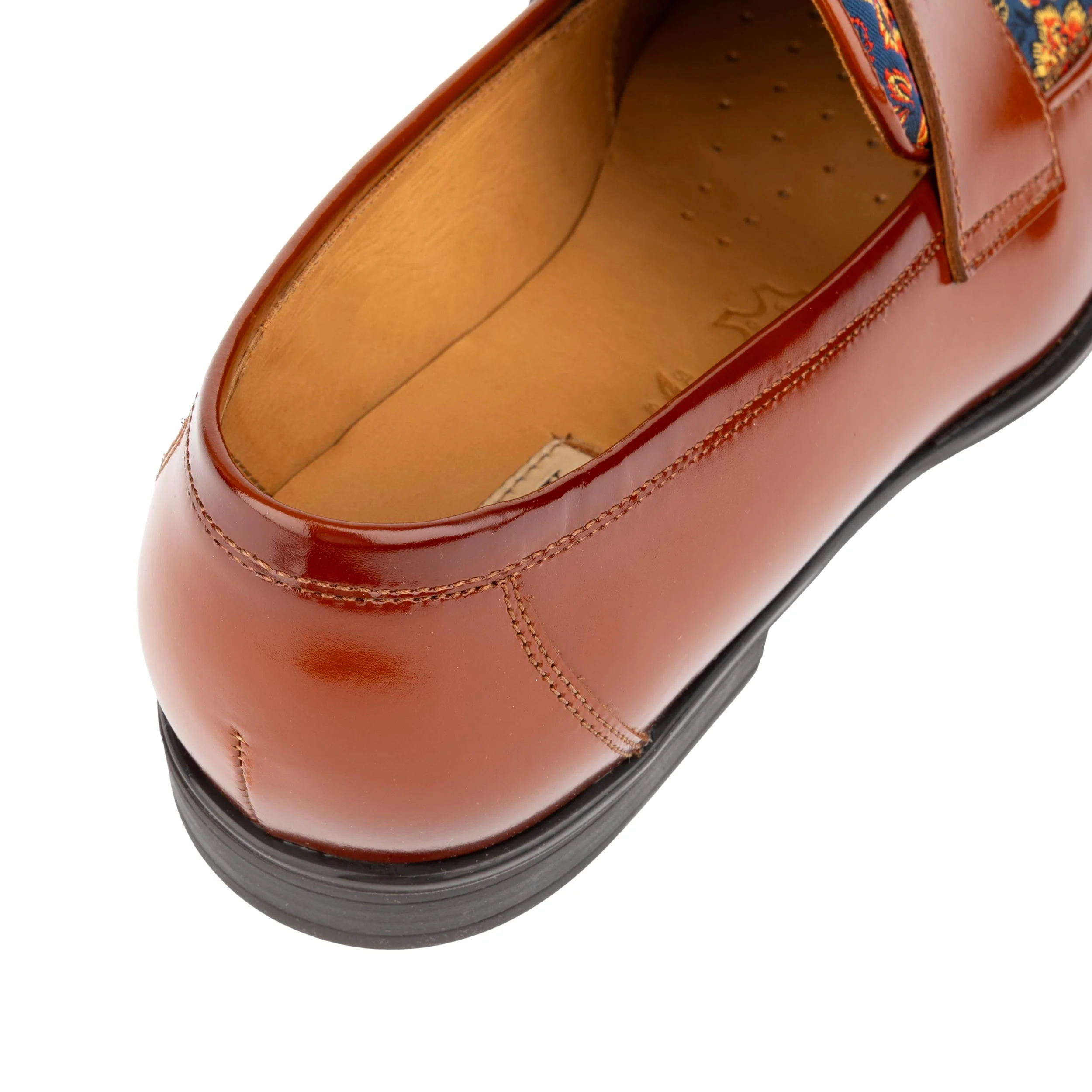 Henry - Tan & Blue Flower - Men's Leather Loafer - Image 8