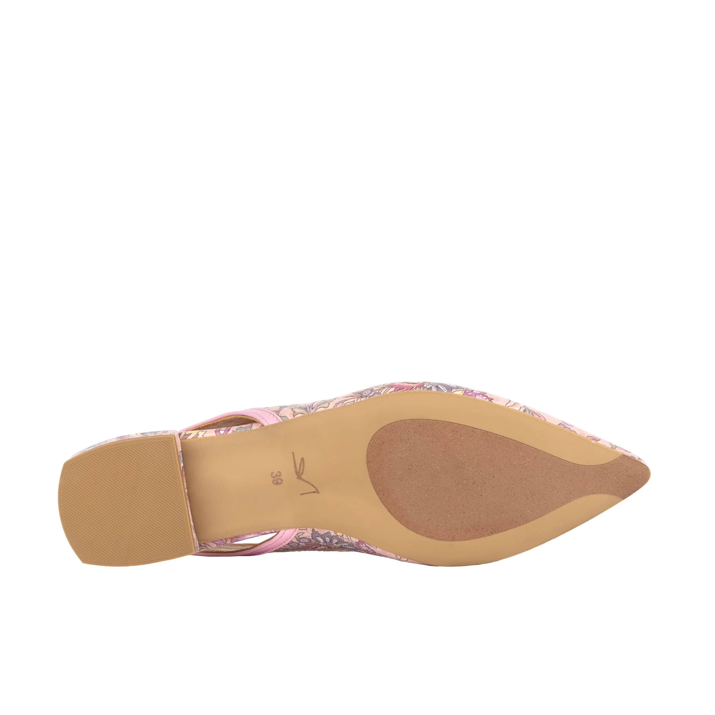 Holly - Pink Paisley - Women's Leather Flat Slingback - Image 5