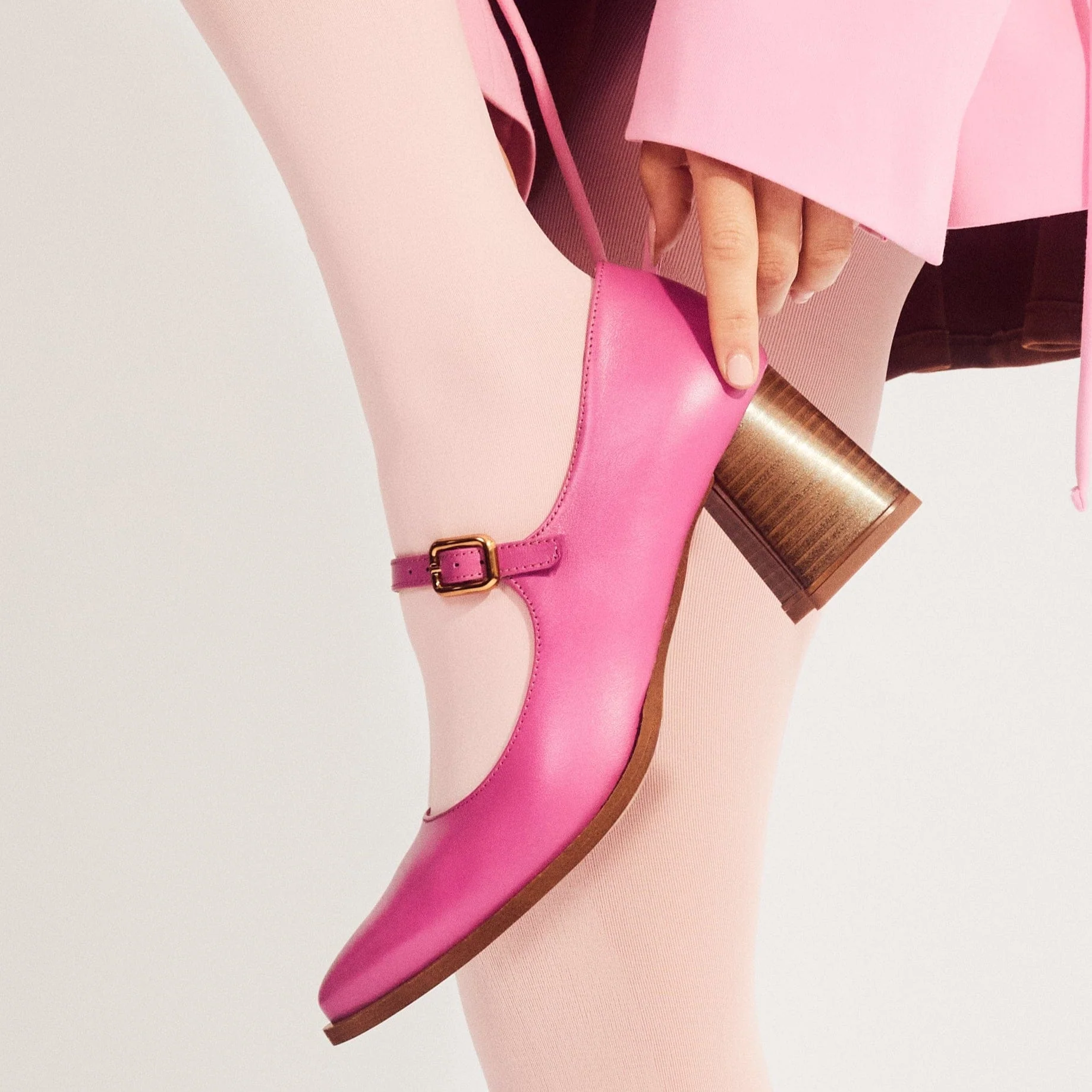 Hyde - Pink - Women's Leather Mary Jane Pump - Image 2