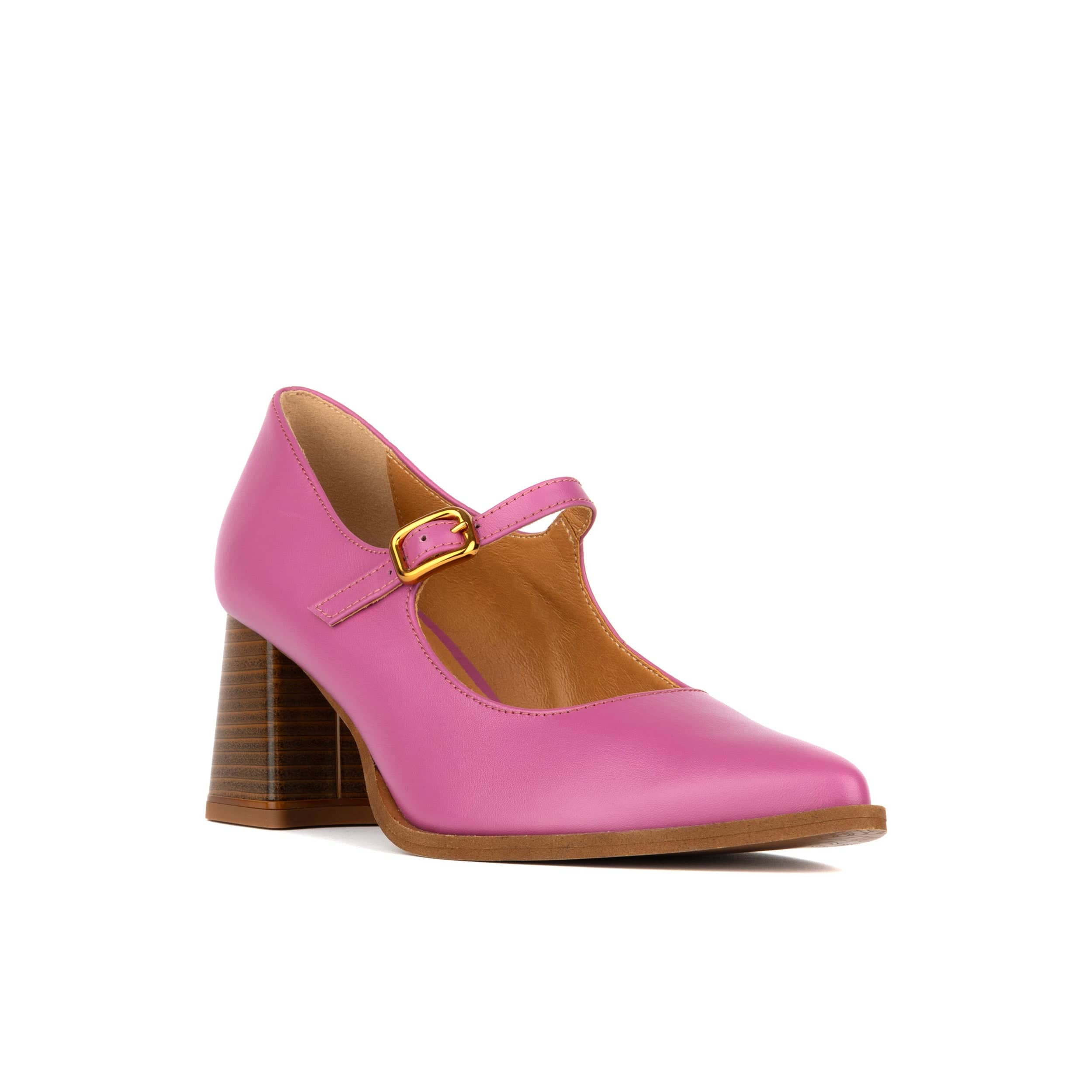 Hyde - Pink - Women's Leather Mary Jane Pump - Image 3