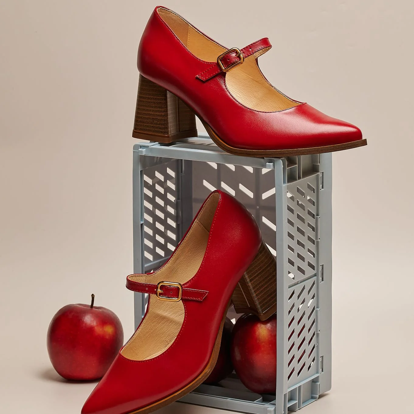 Hyde - Red - Women's Leather Mary Jane Pump - Image 2