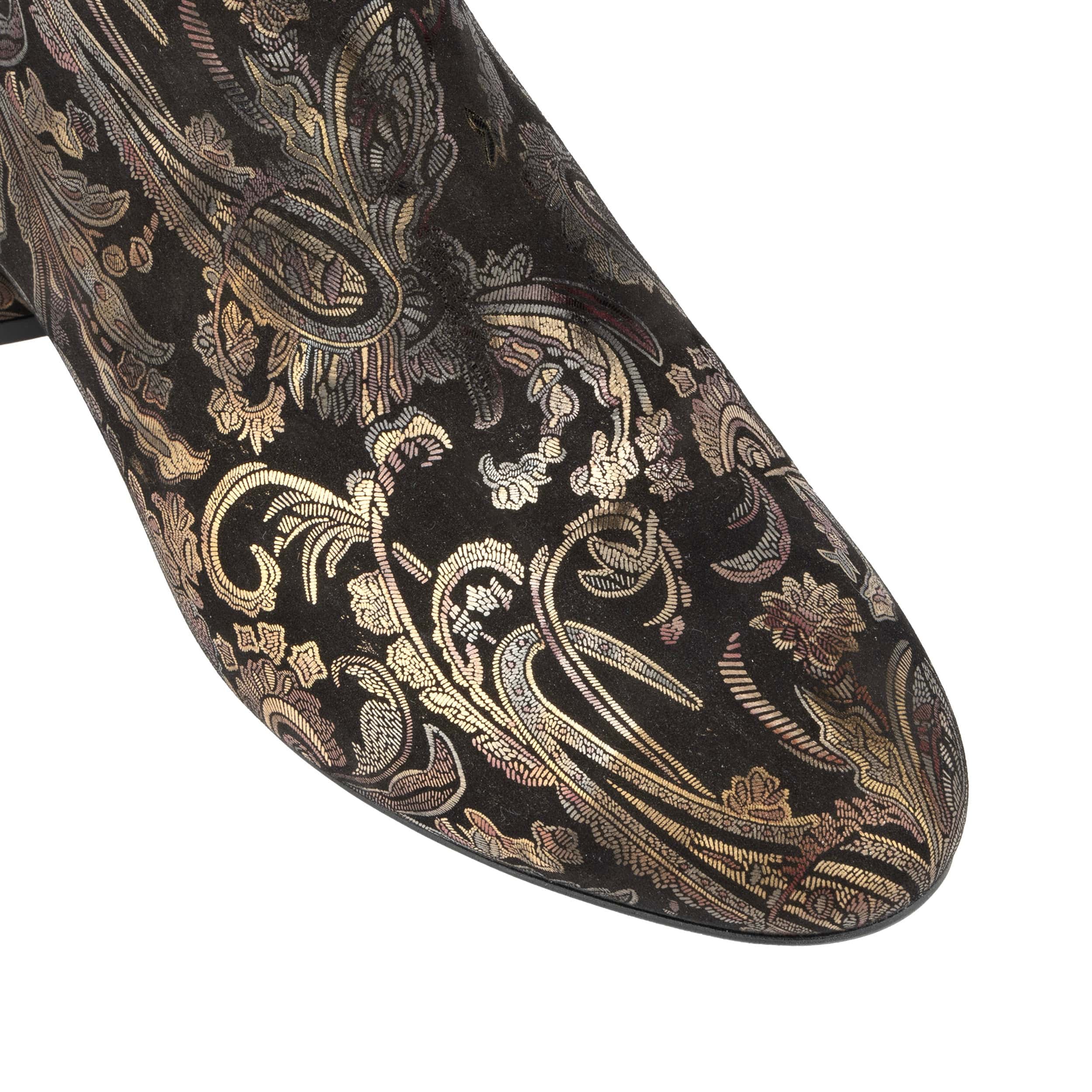 Iris - Black & Gold & Burgundy - Women's leather ankle boot with soft insoles - Image 7