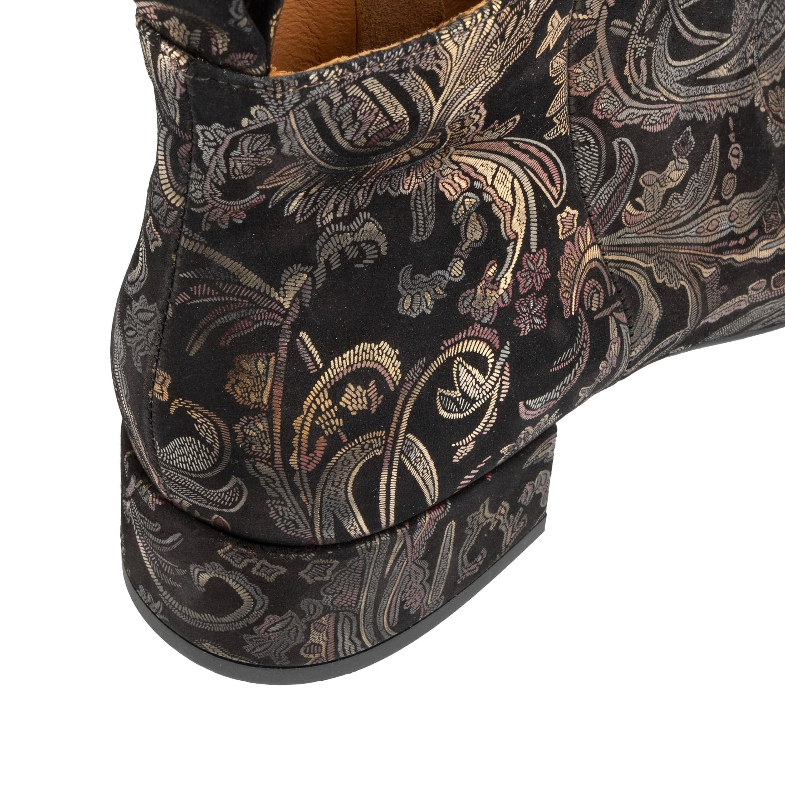 Iris - Black & Gold & Burgundy - Women's leather ankle boot with soft insoles - Image 8