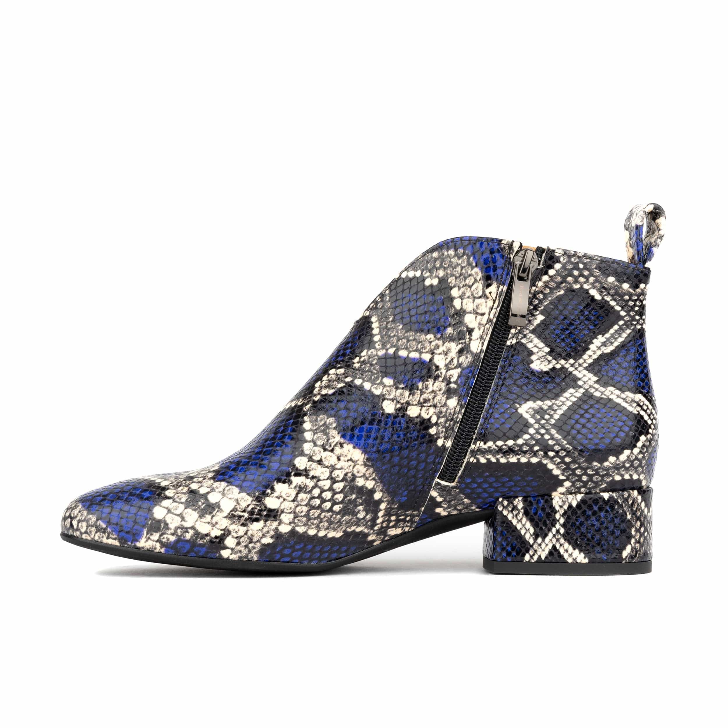 Iris - Blue Snake - Women's leather ankle boot with soft insoles - Image 4