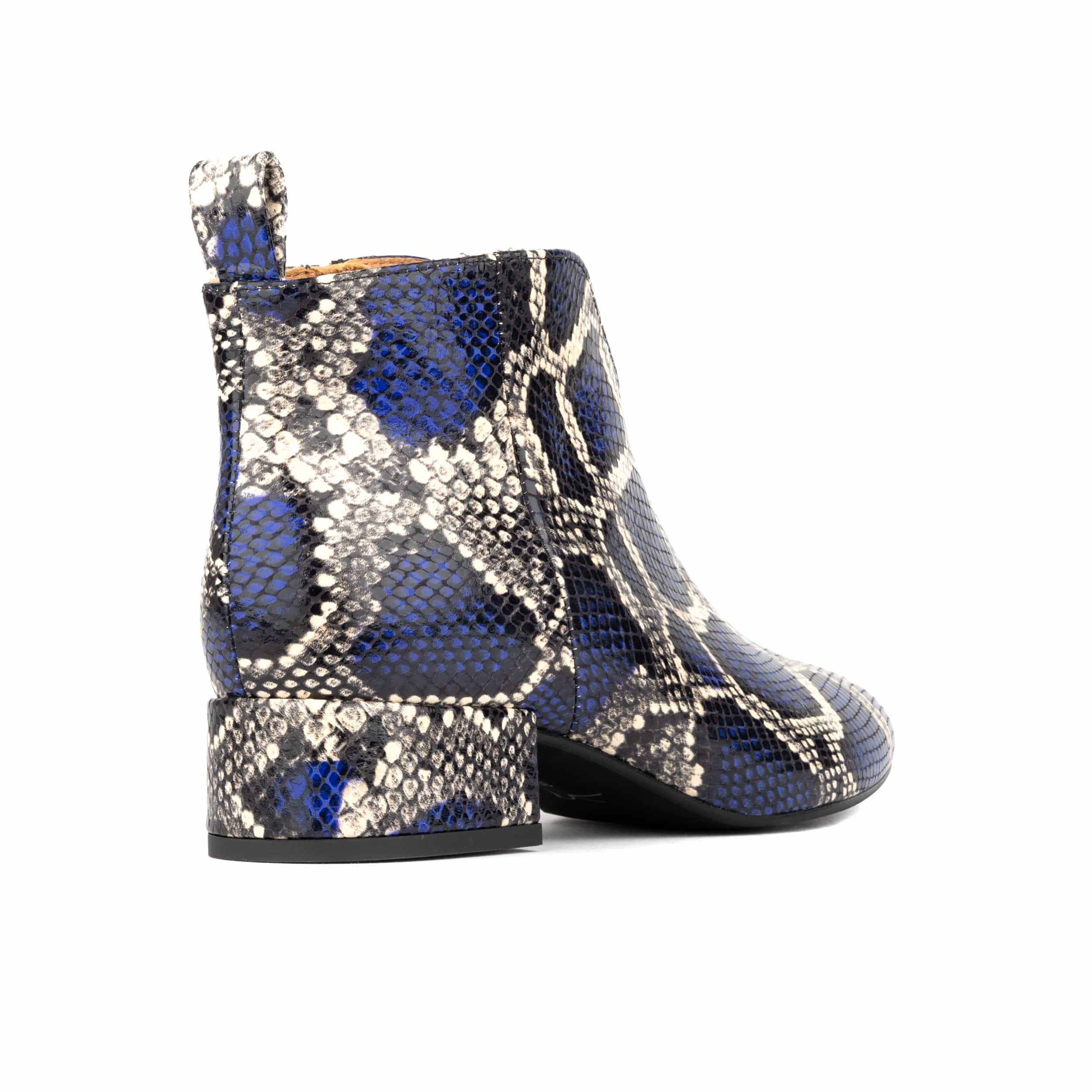 Iris - Blue Snake - Women's leather ankle boot with soft insoles - Image 5