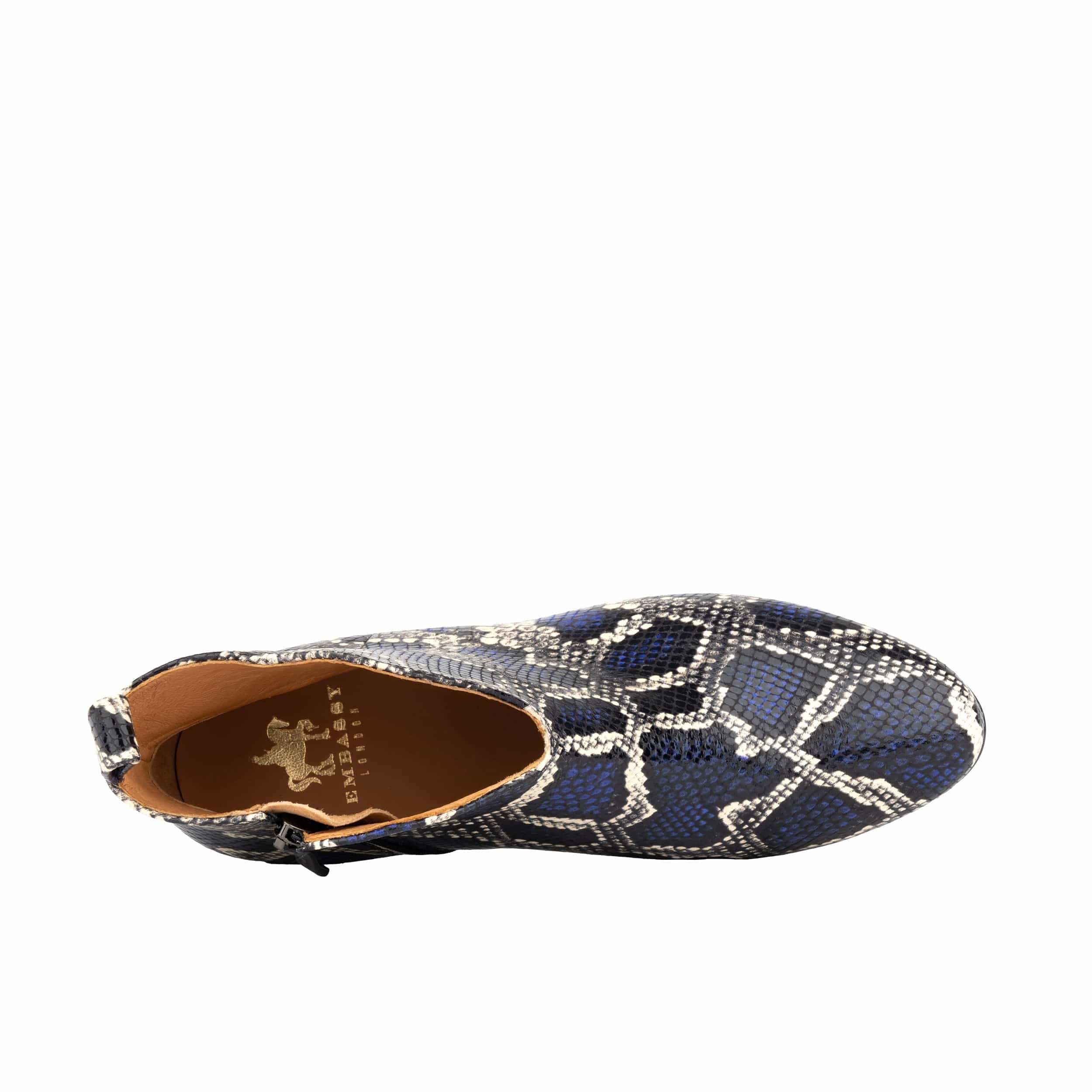 Iris - Blue Snake - Women's leather ankle boot with soft insoles - Image 7