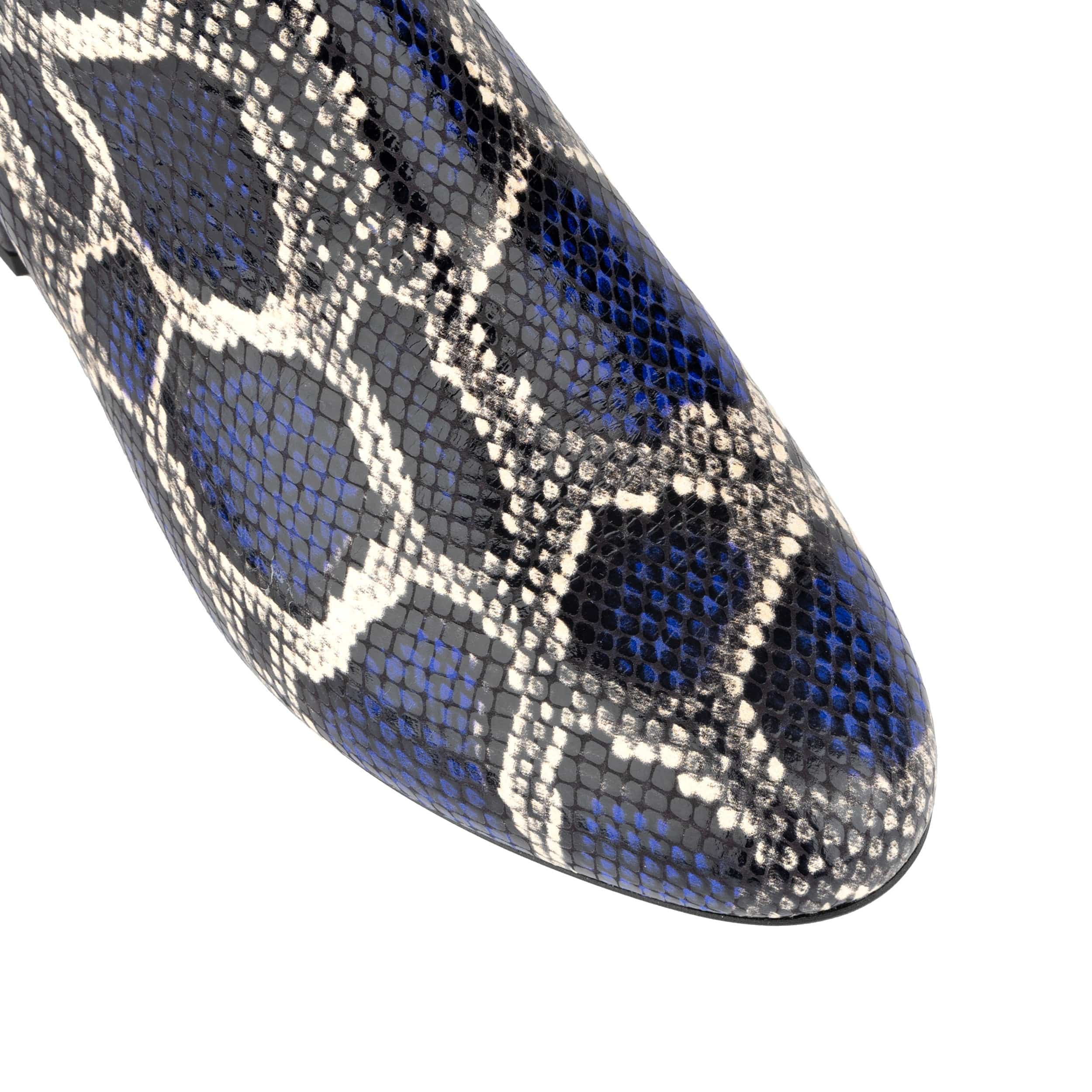 Iris - Blue Snake - Women's leather ankle boot with soft insoles - Image 8
