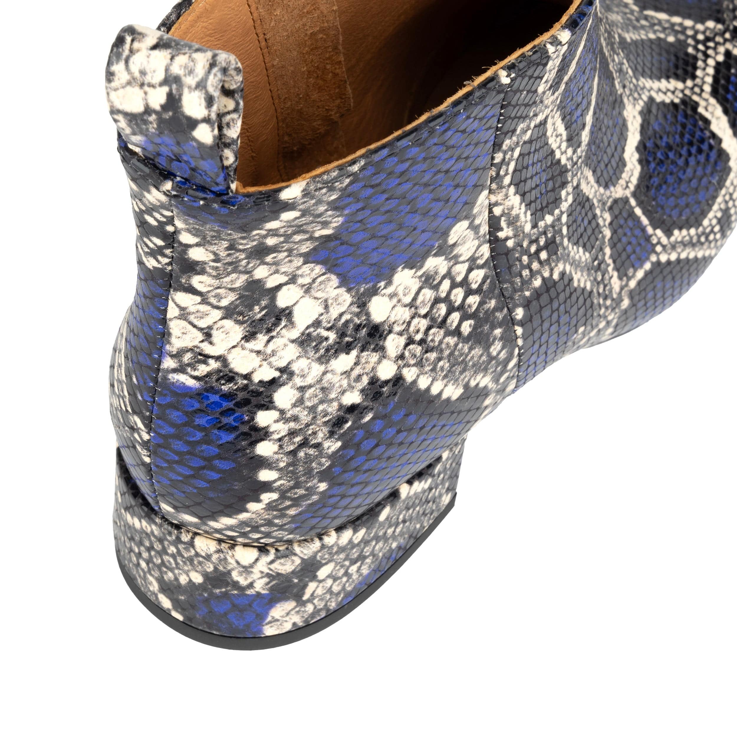 Iris - Blue Snake - Women's leather ankle boot with soft insoles - Image 9