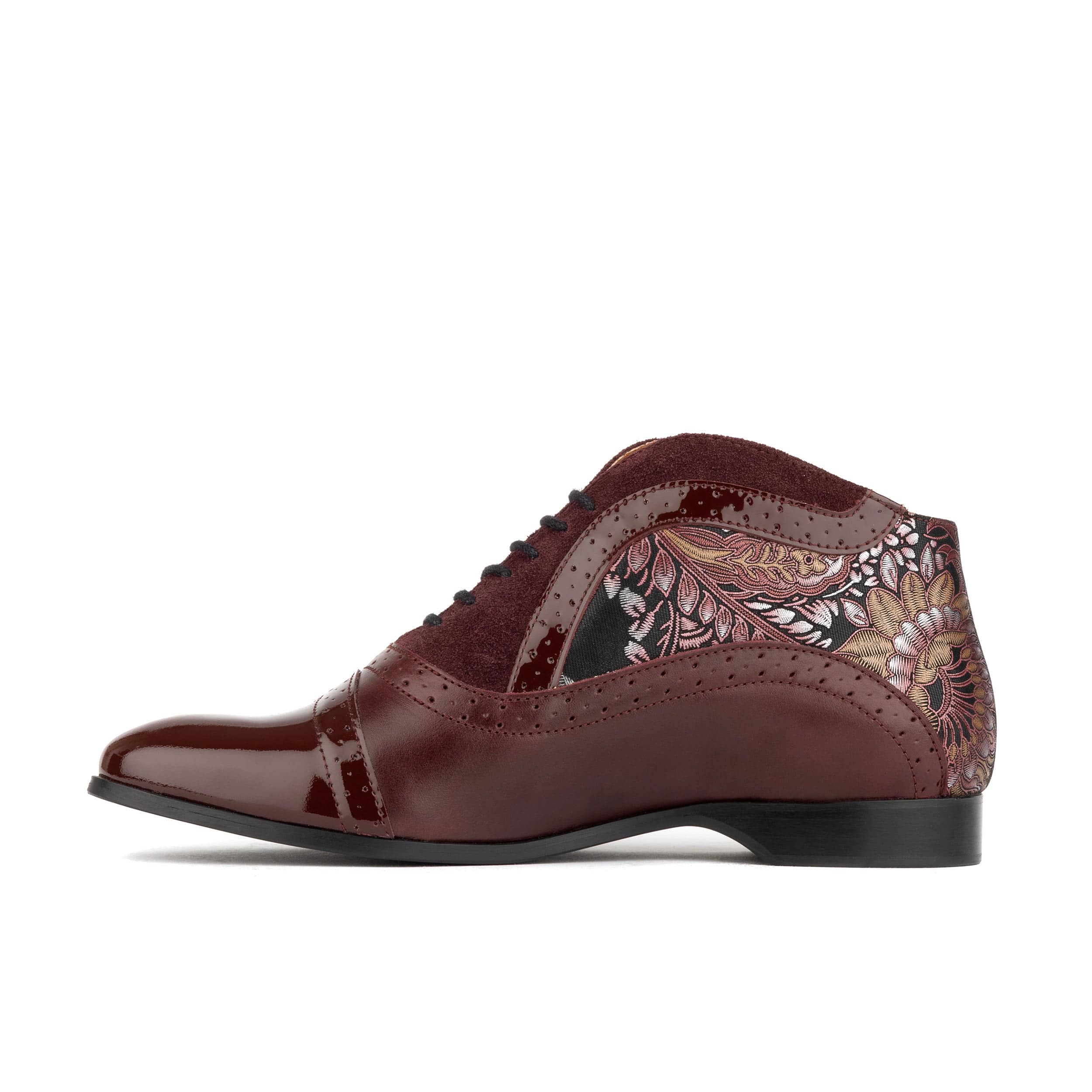 Jasmine - Burgundy - Women’s Leather Oxford Ankle Boot - Image 3