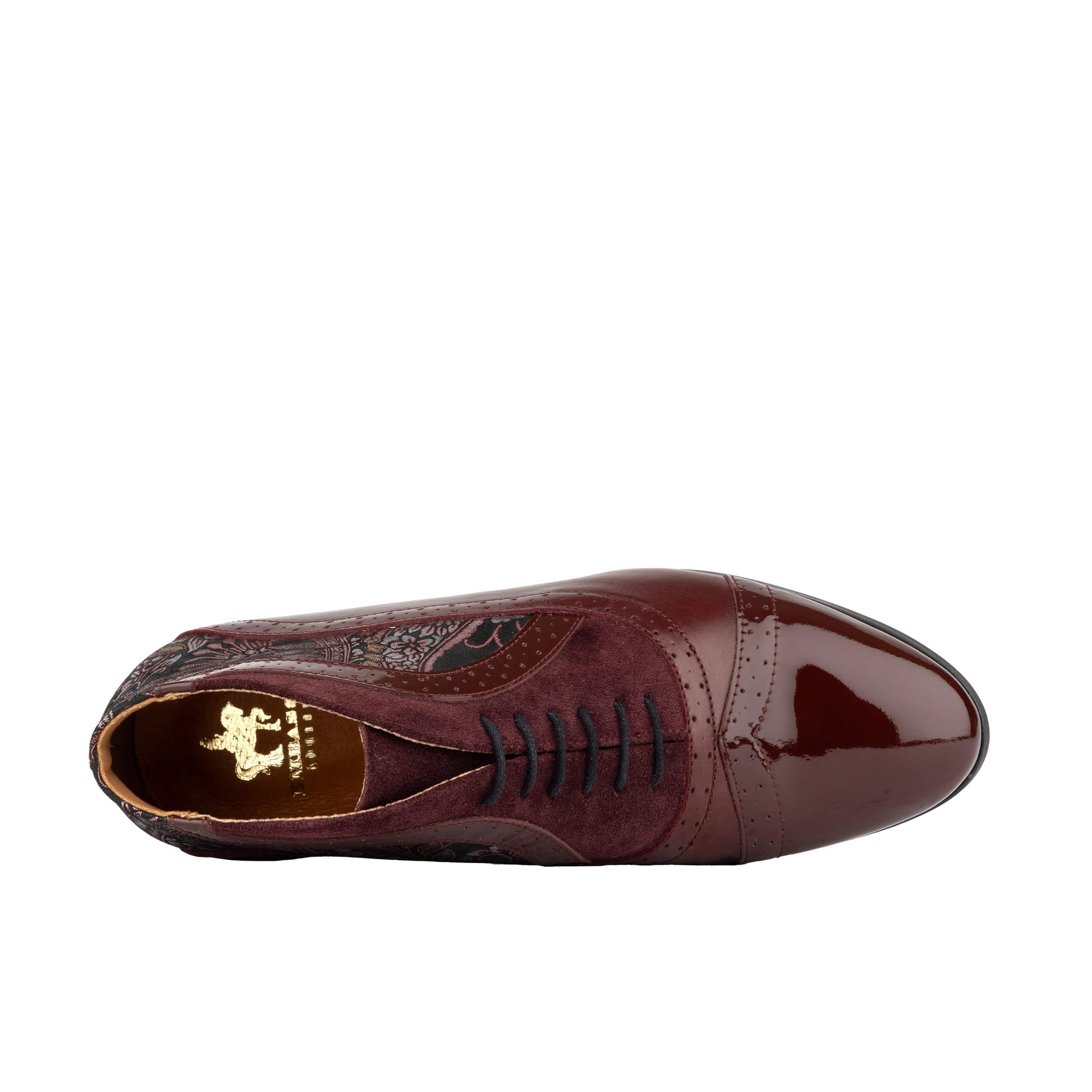 Jasmine - Burgundy - Women’s Leather Oxford Ankle Boot - Image 6