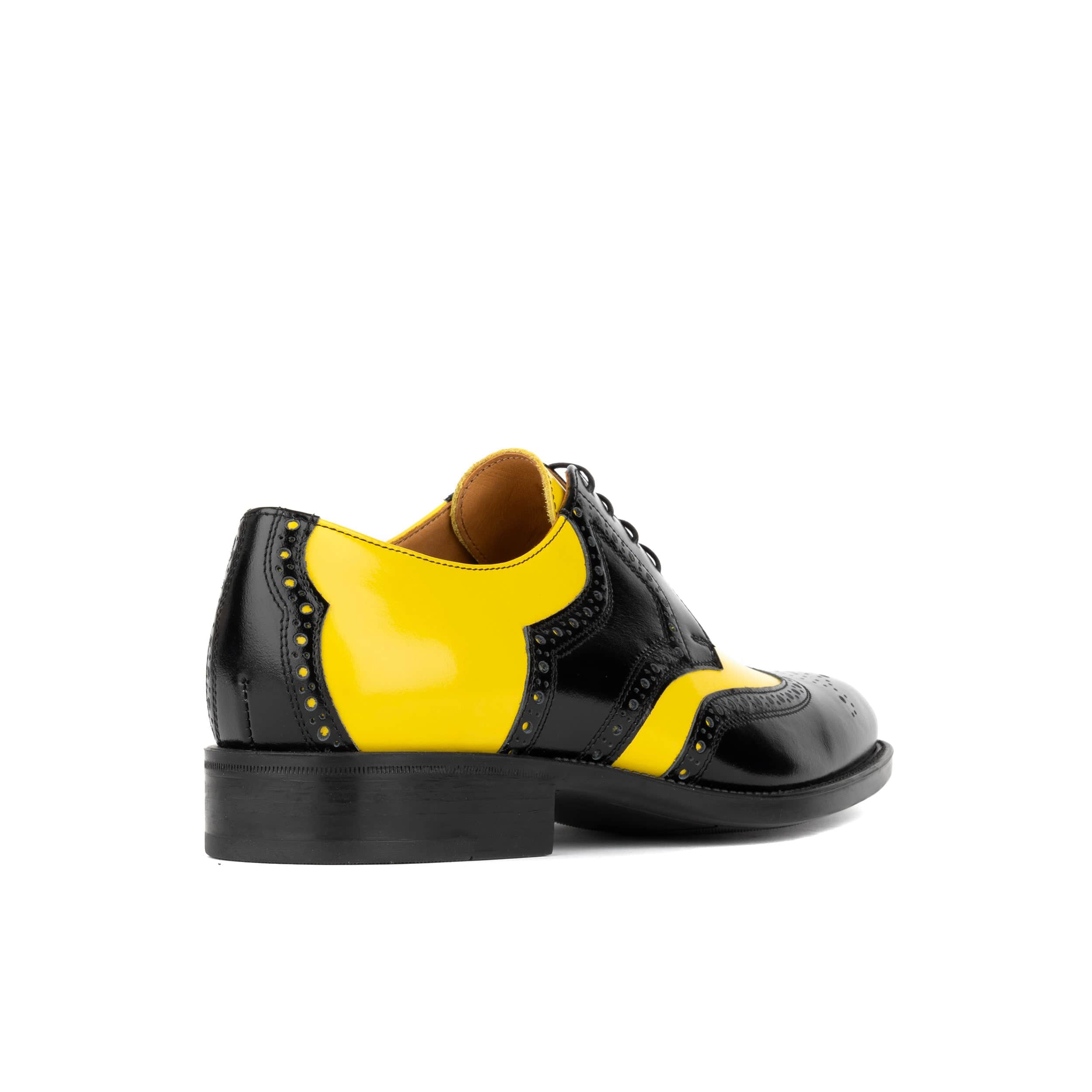 Kensington - Yellow & Black - Men's leather brogue lace-up - Image 4