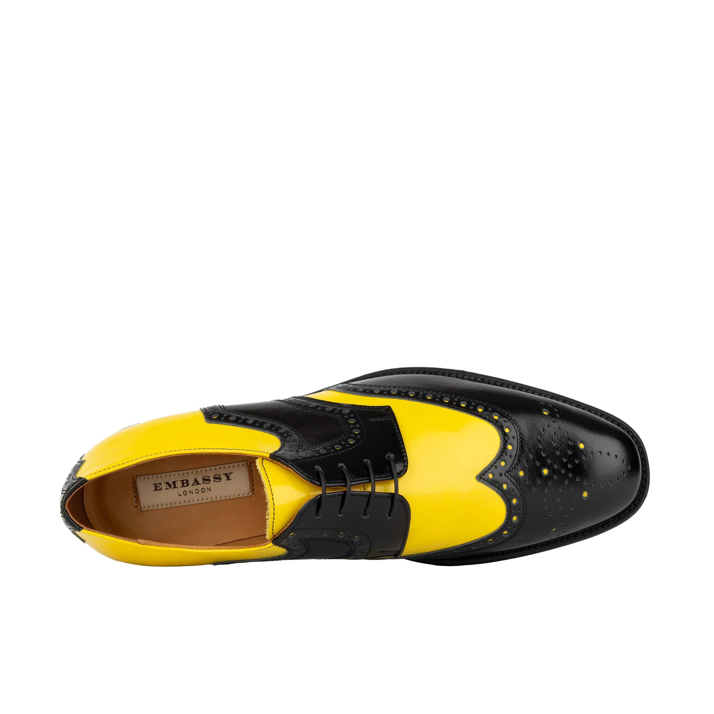 Kensington - Yellow & Black - Men's leather brogue lace-up - Image 6