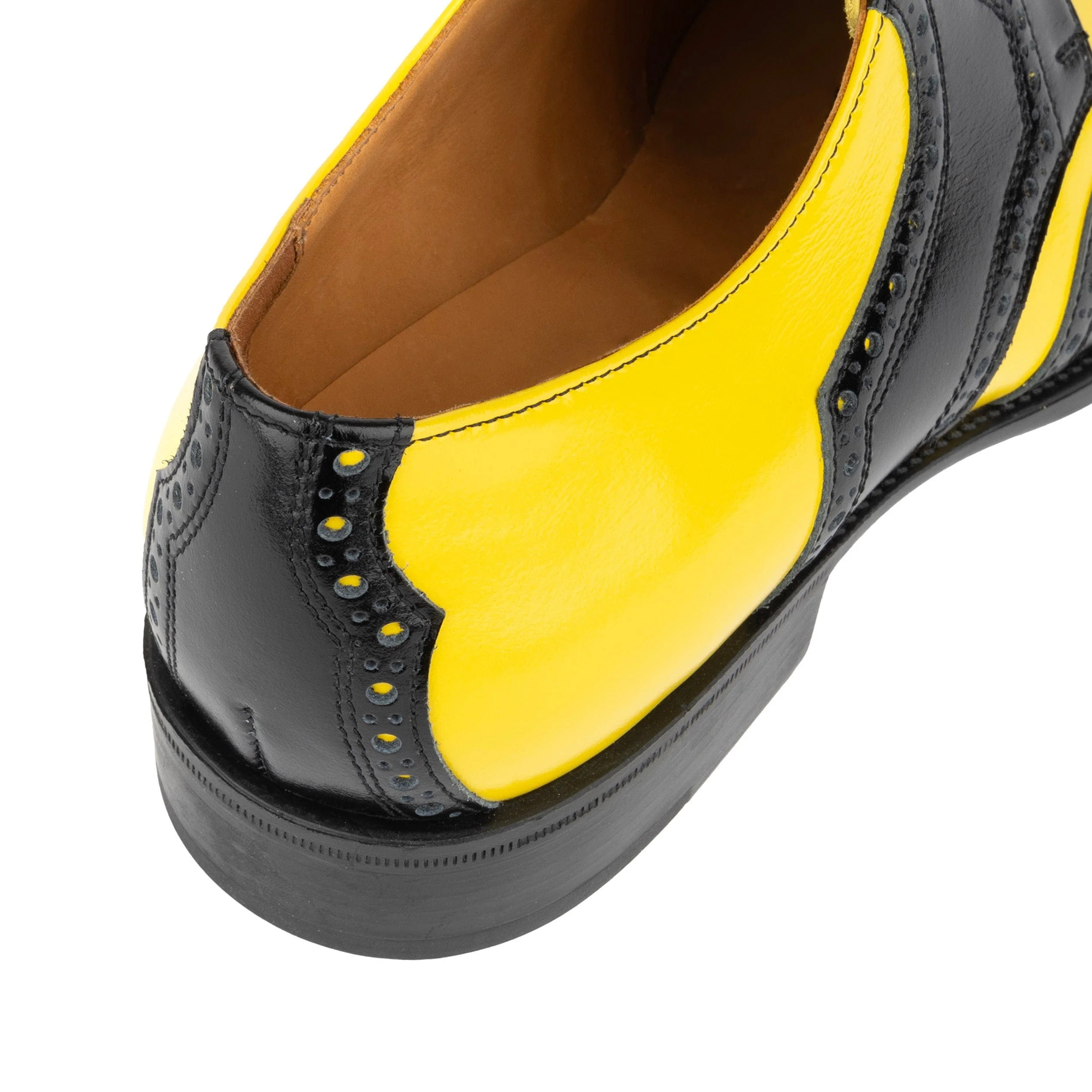 Kensington - Yellow & Black - Men's leather brogue lace-up - Image 8