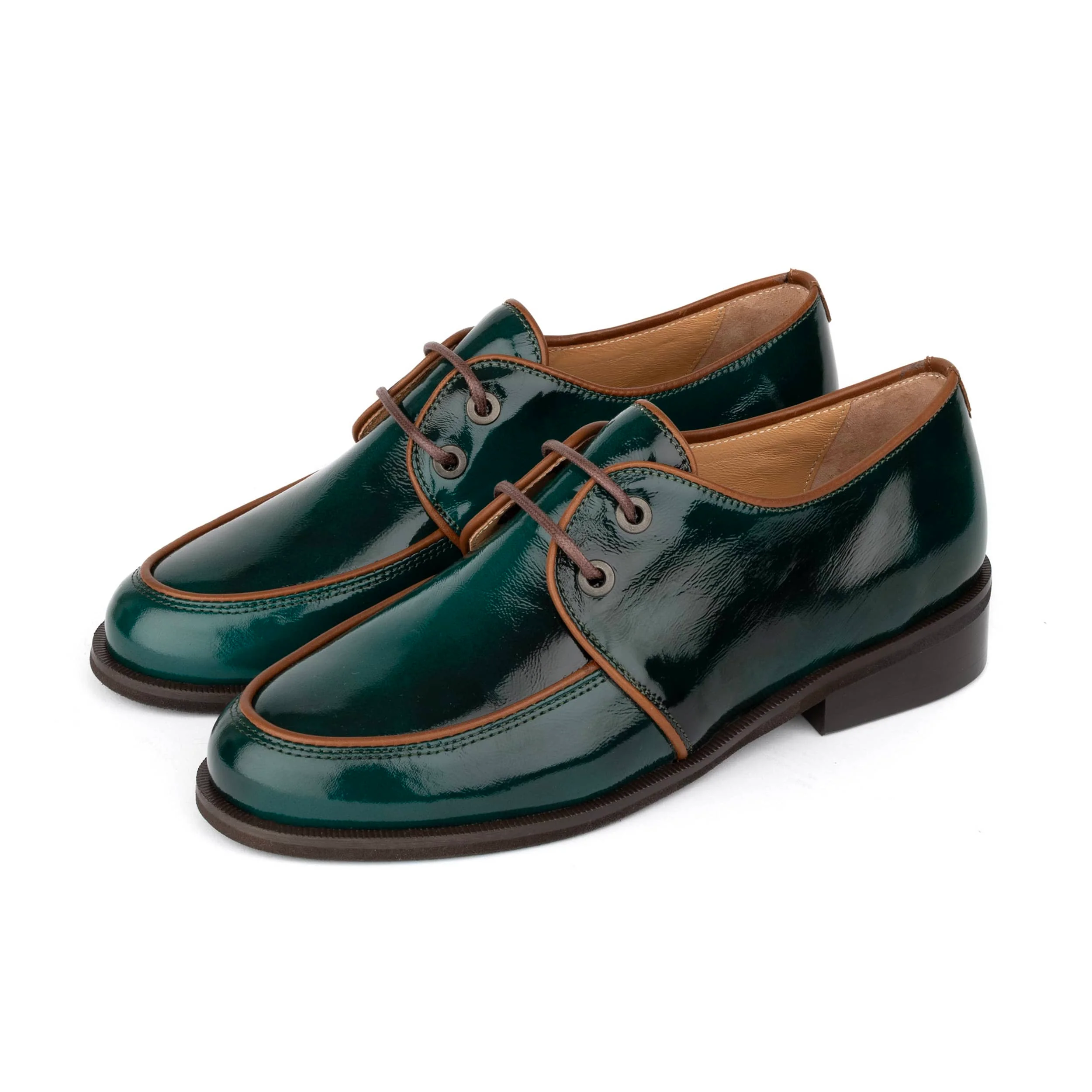 Kiss - Green - Women's patent leather lace up shoe - Image 10