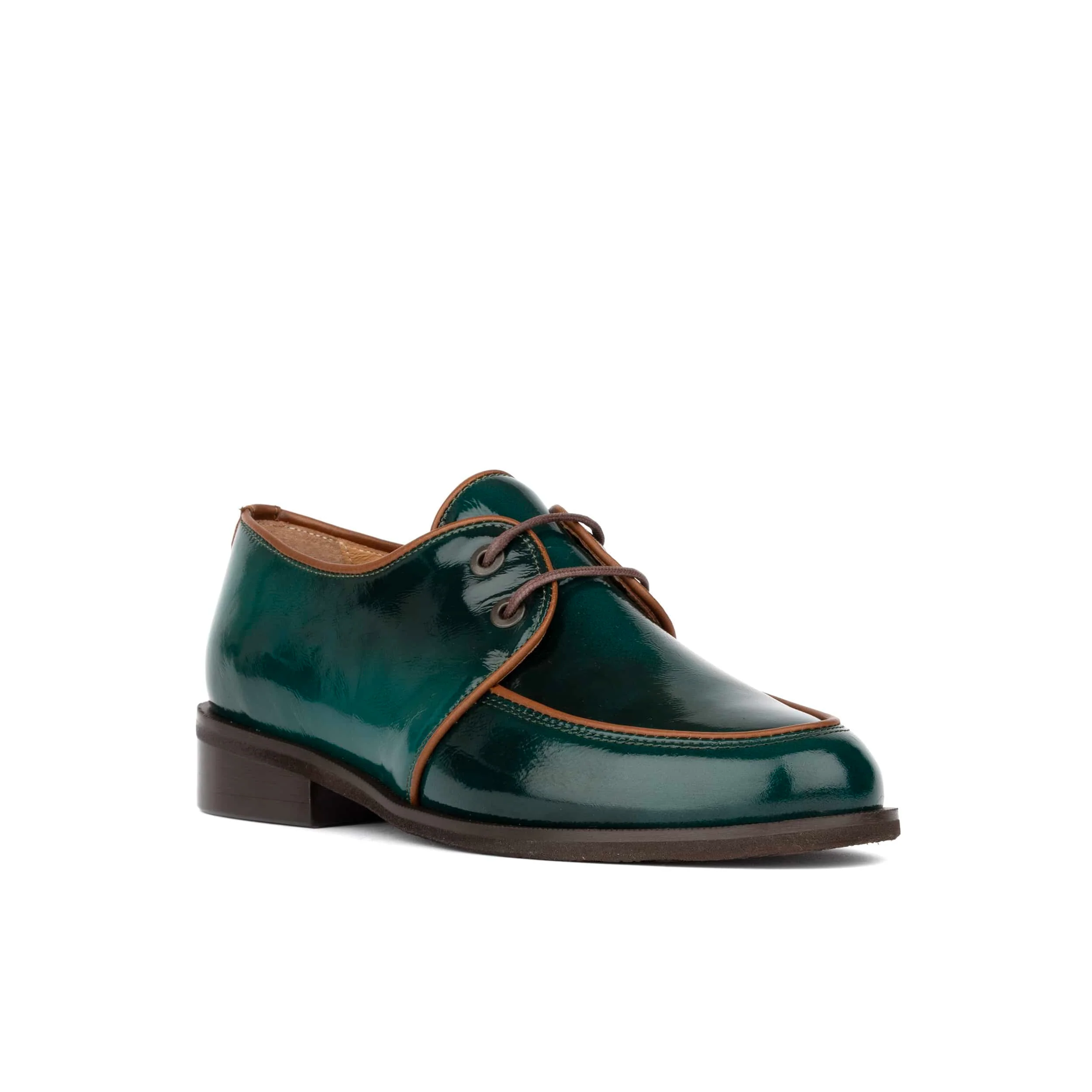 Kiss - Green - Women's patent leather lace up shoe - Image 3