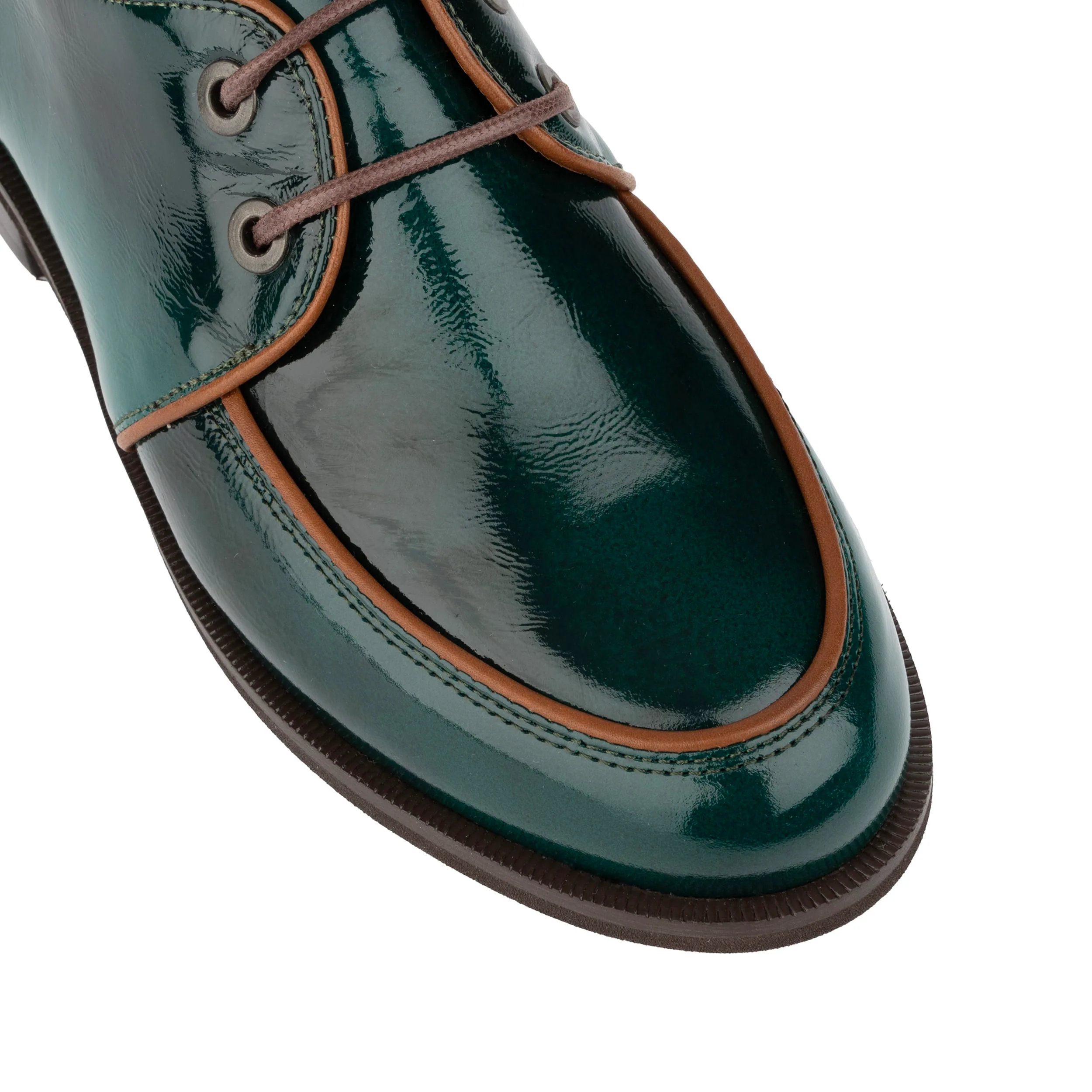Kiss - Green - Women's patent leather lace up shoe - Image 8