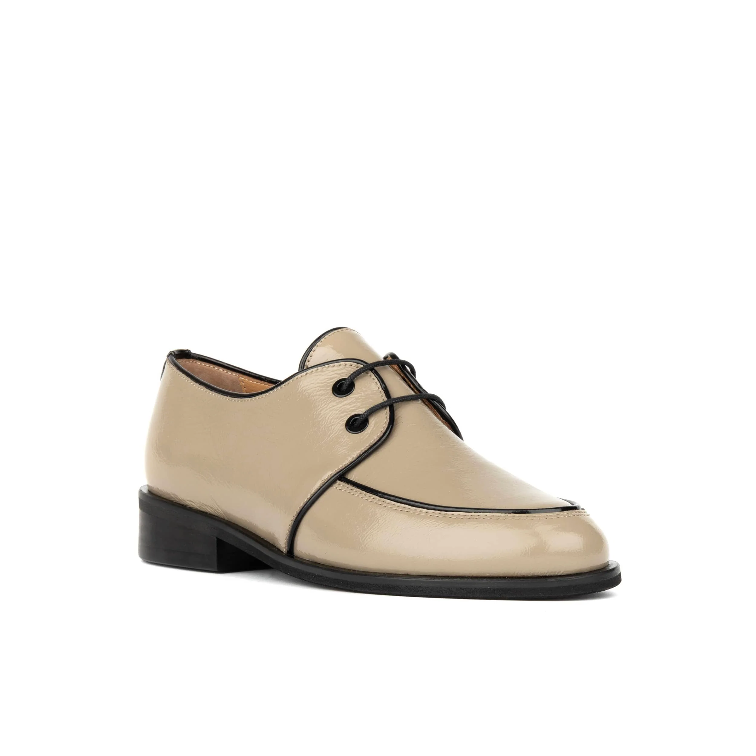 Kiss - Grey & Brown - Women's patent leather lace up shoe - Image 2