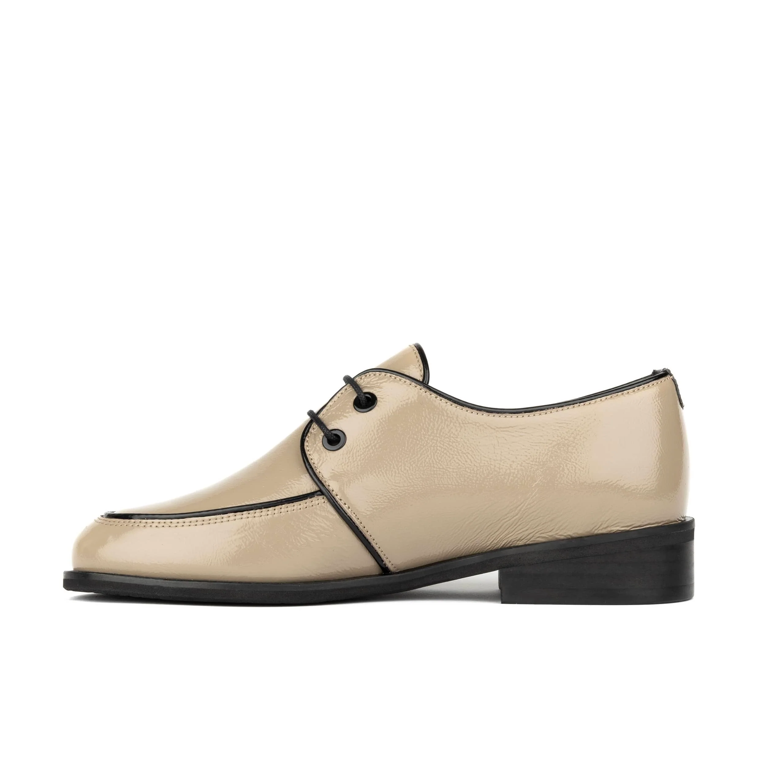 Kiss - Grey & Brown - Women's patent leather lace up shoe - Image 3