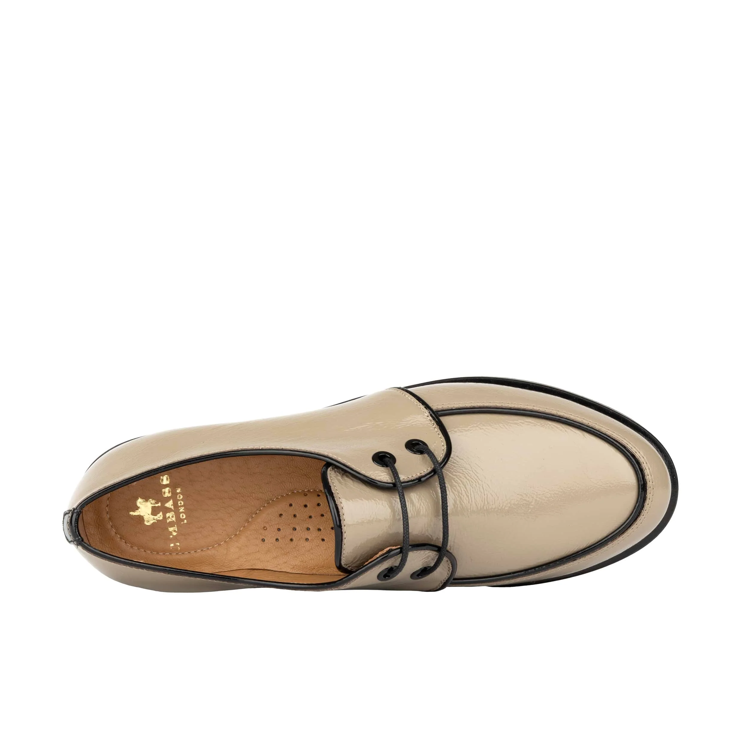 Kiss - Grey & Brown - Women's patent leather lace up shoe - Image 6