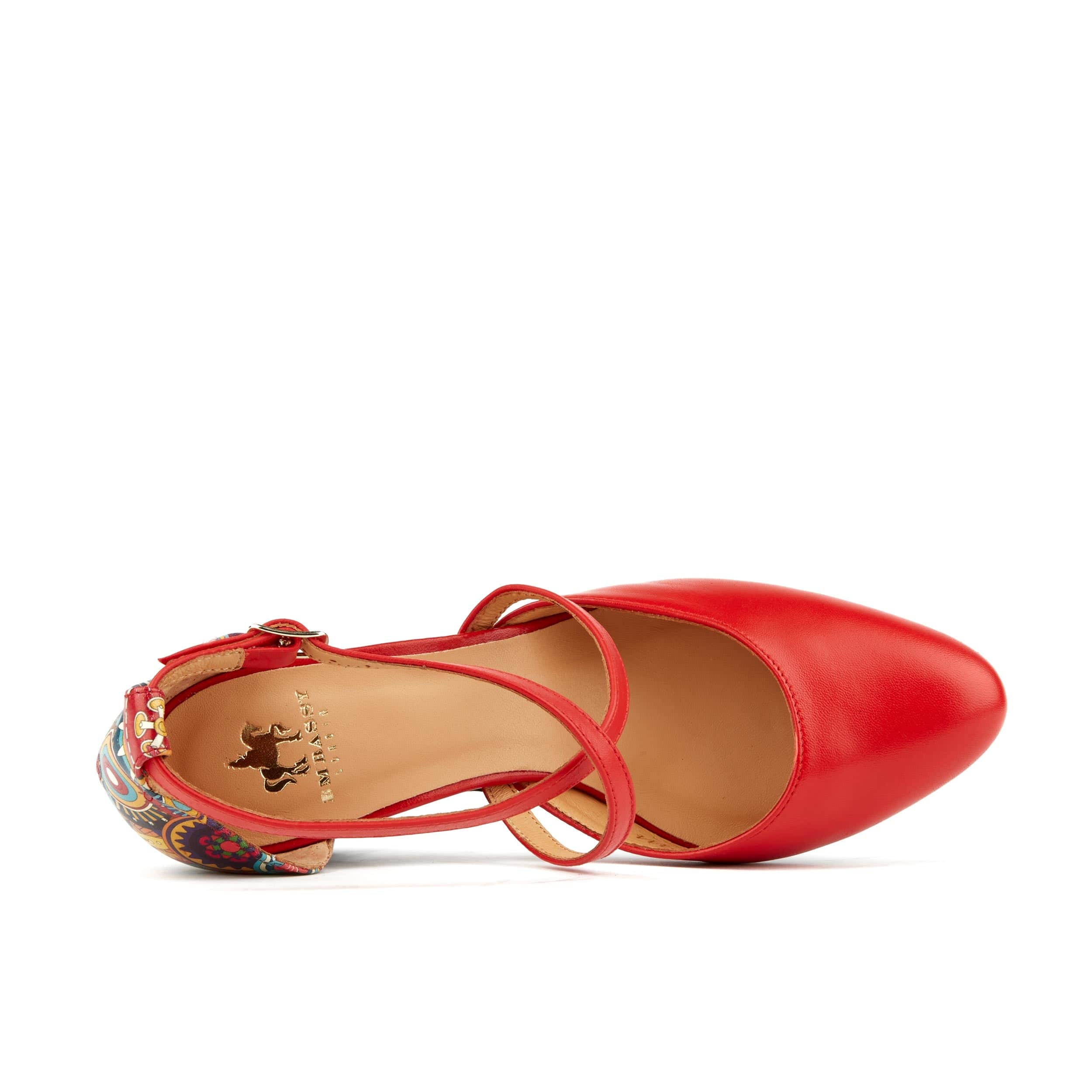 Kylie - Red Signature - Women's leather strappy 3 inch block heel in red - Image 6