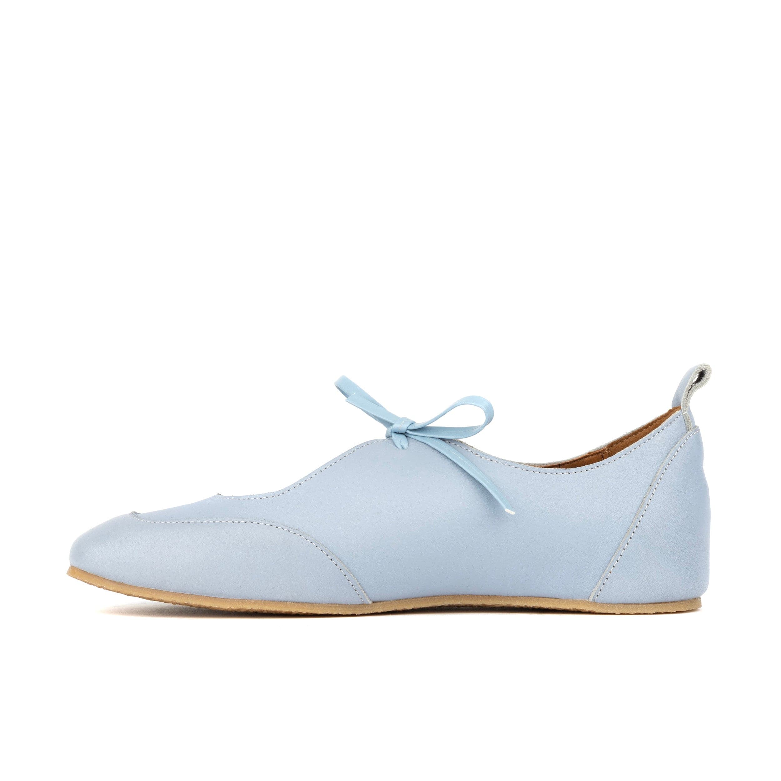 Kyoto - Light Blue - Women's Leather Lace Up Ballet Pump - Image 3