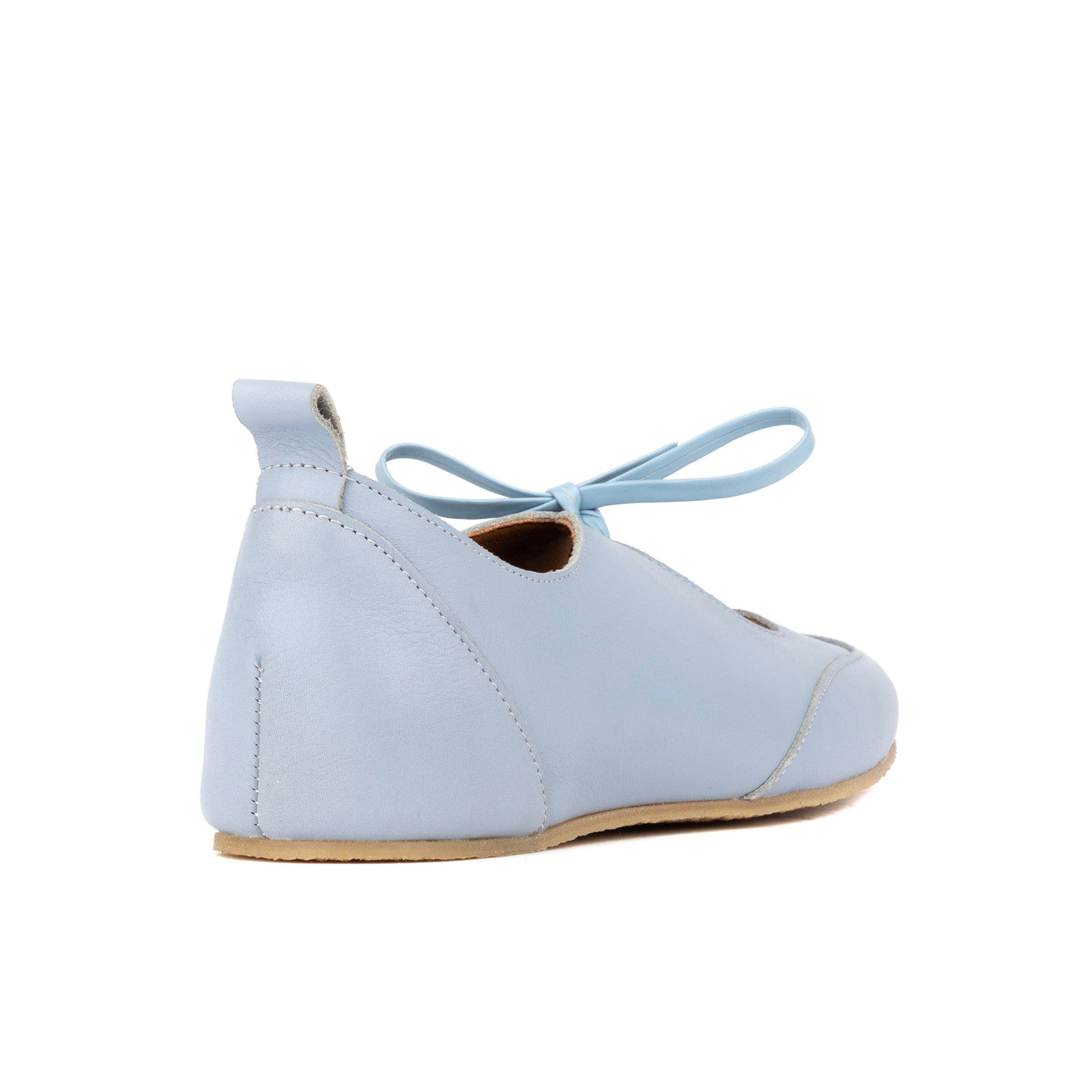 Kyoto - Light Blue - Women's Leather Lace Up Ballet Pump - Image 4