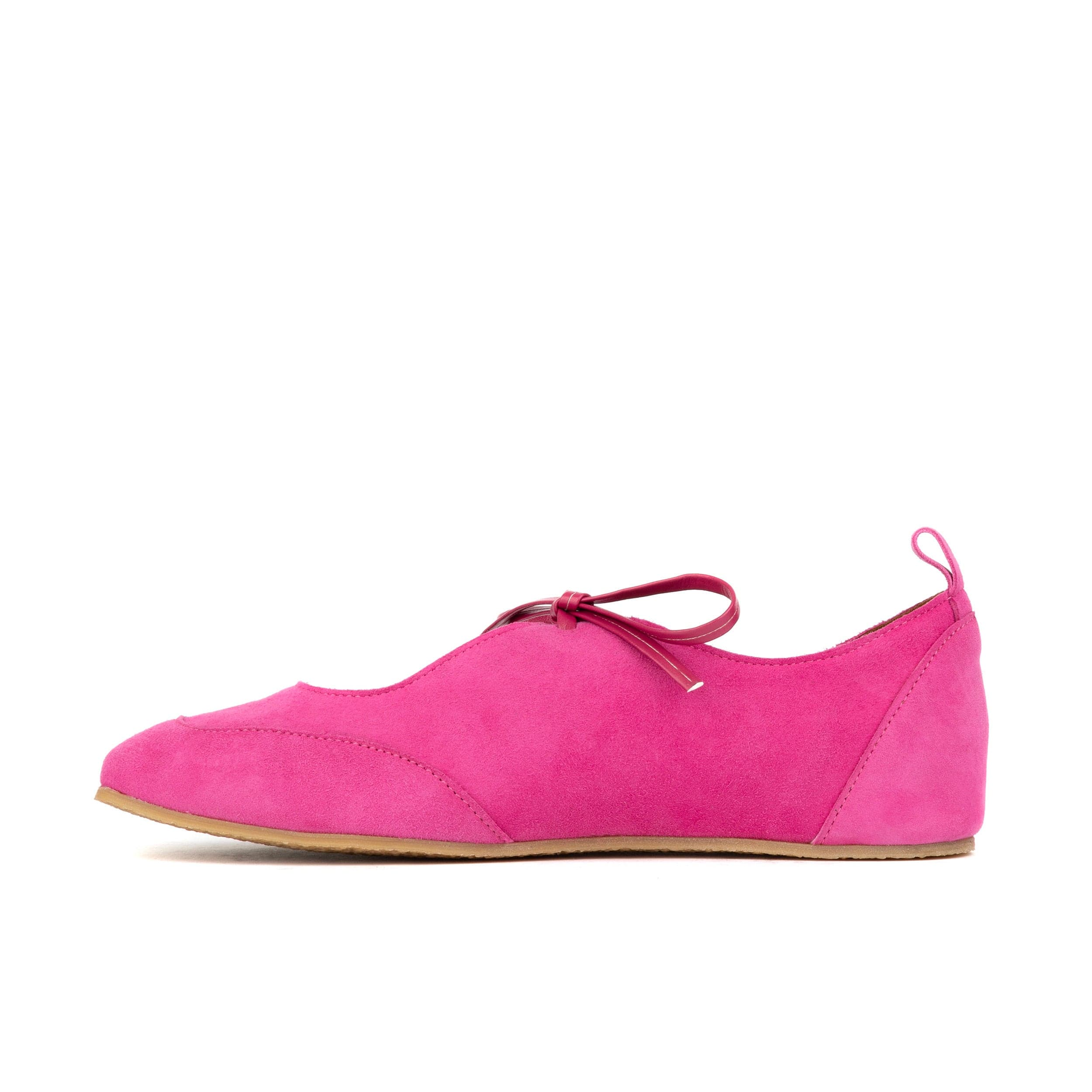 Kyoto - Pink - Women's Suede Lace Up Ballet Pump - Image 3
