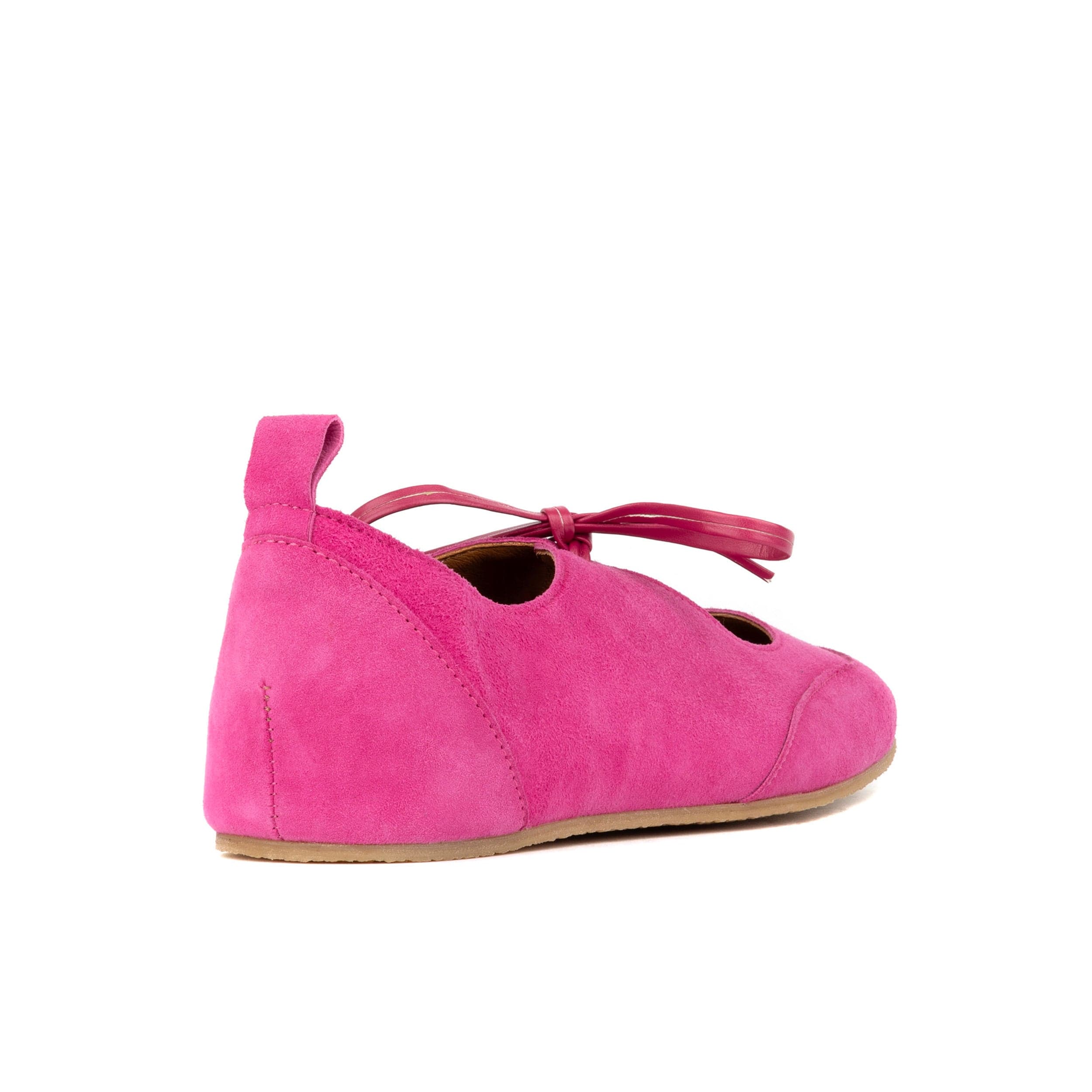 Kyoto - Pink - Women's Suede Lace Up Ballet Pump - Image 4