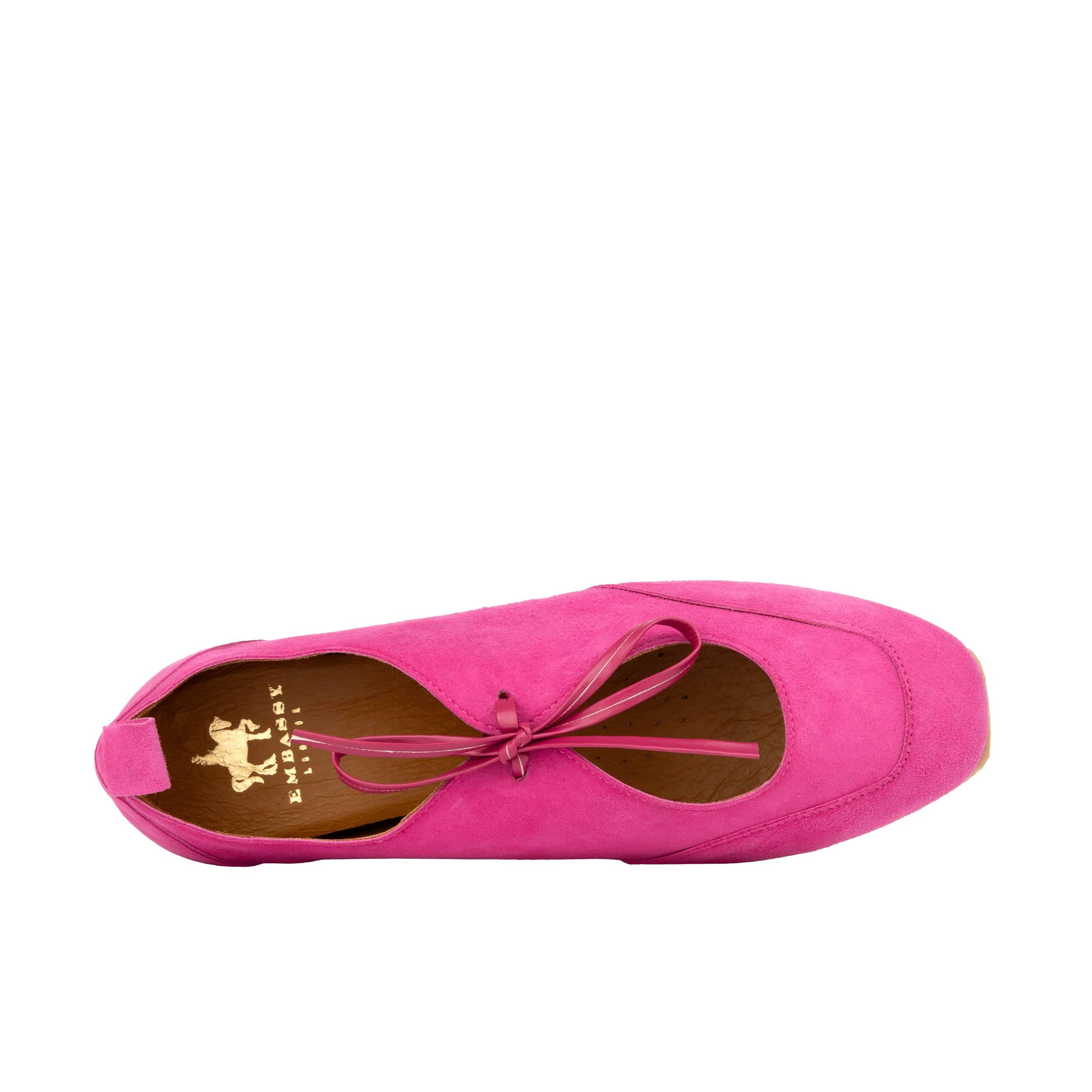 Kyoto - Pink - Women's Suede Lace Up Ballet Pump - Image 6