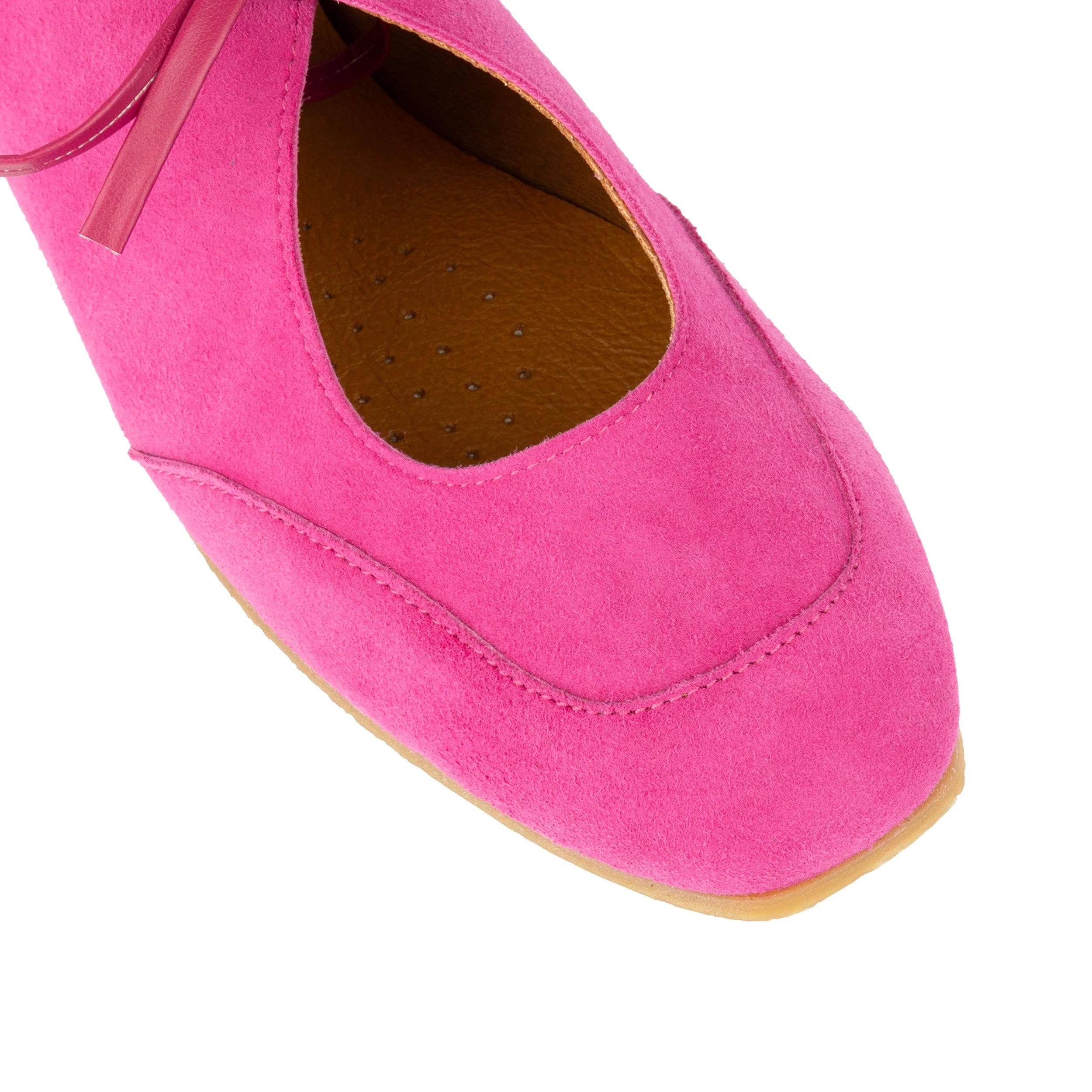 Kyoto - Pink - Women's Suede Lace Up Ballet Pump - Image 7