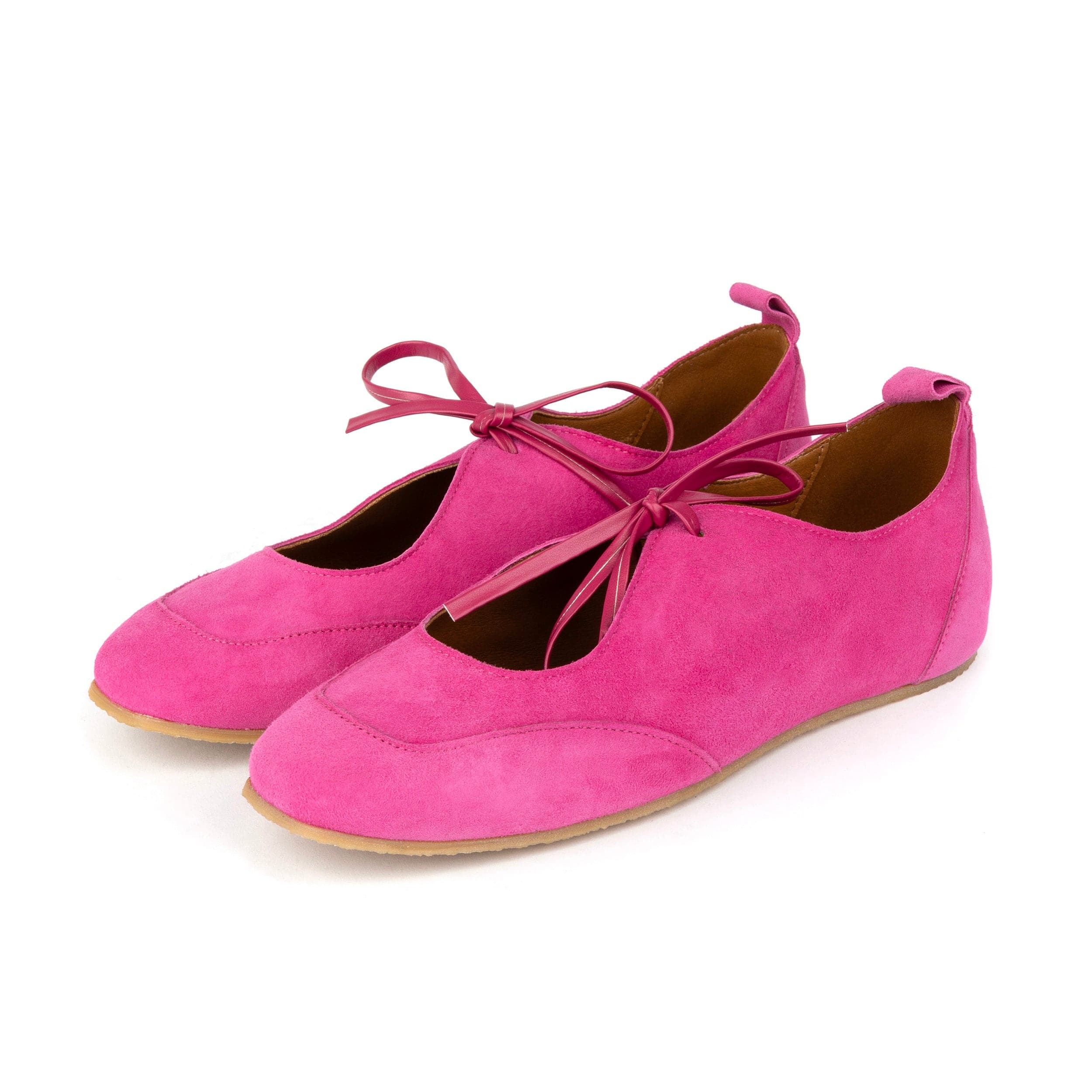 Kyoto - Pink - Women's Suede Lace Up Ballet Pump - Image 9