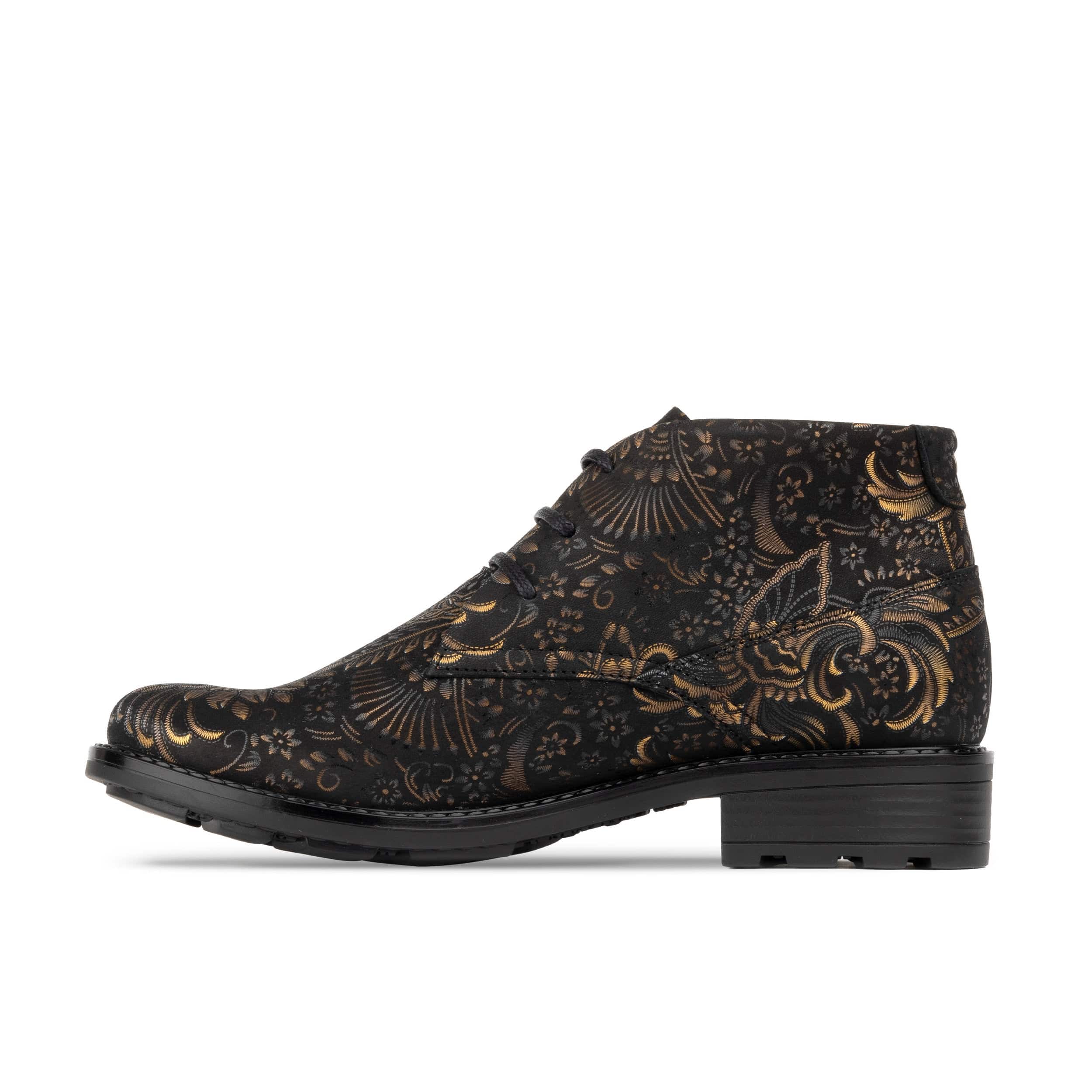 Laviva - Black Gold - Women's wide fitted leather ankle boot with rubber soles - Image 3